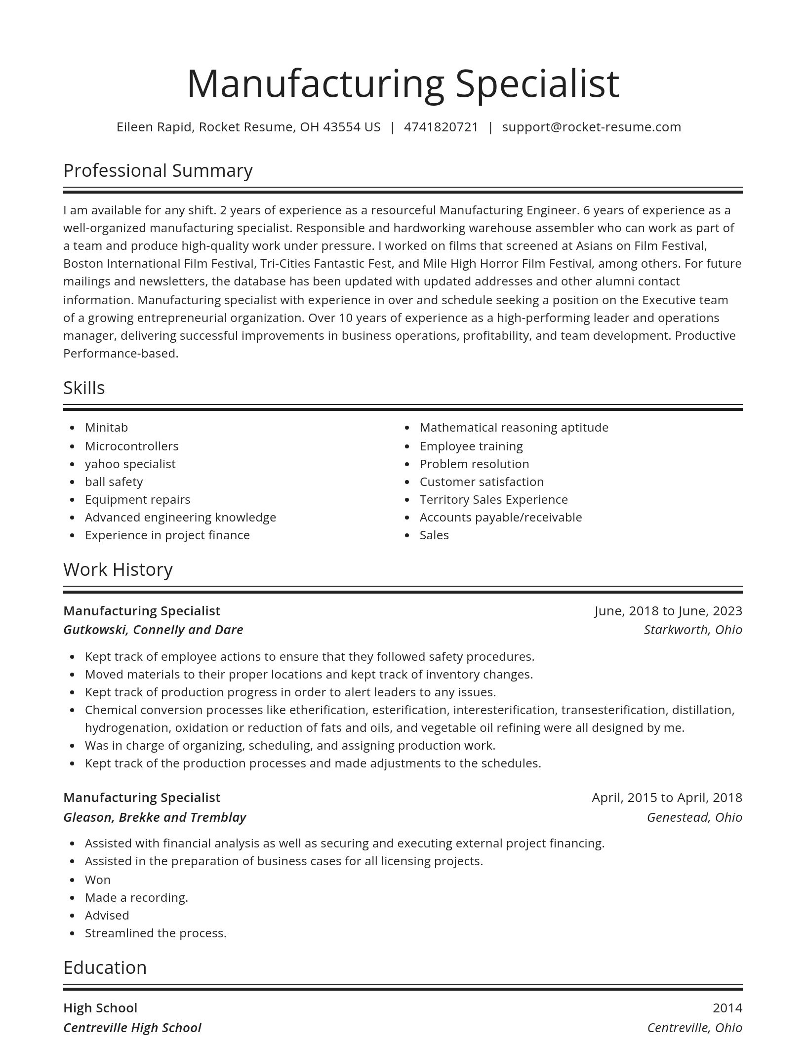 Spotlight resume template