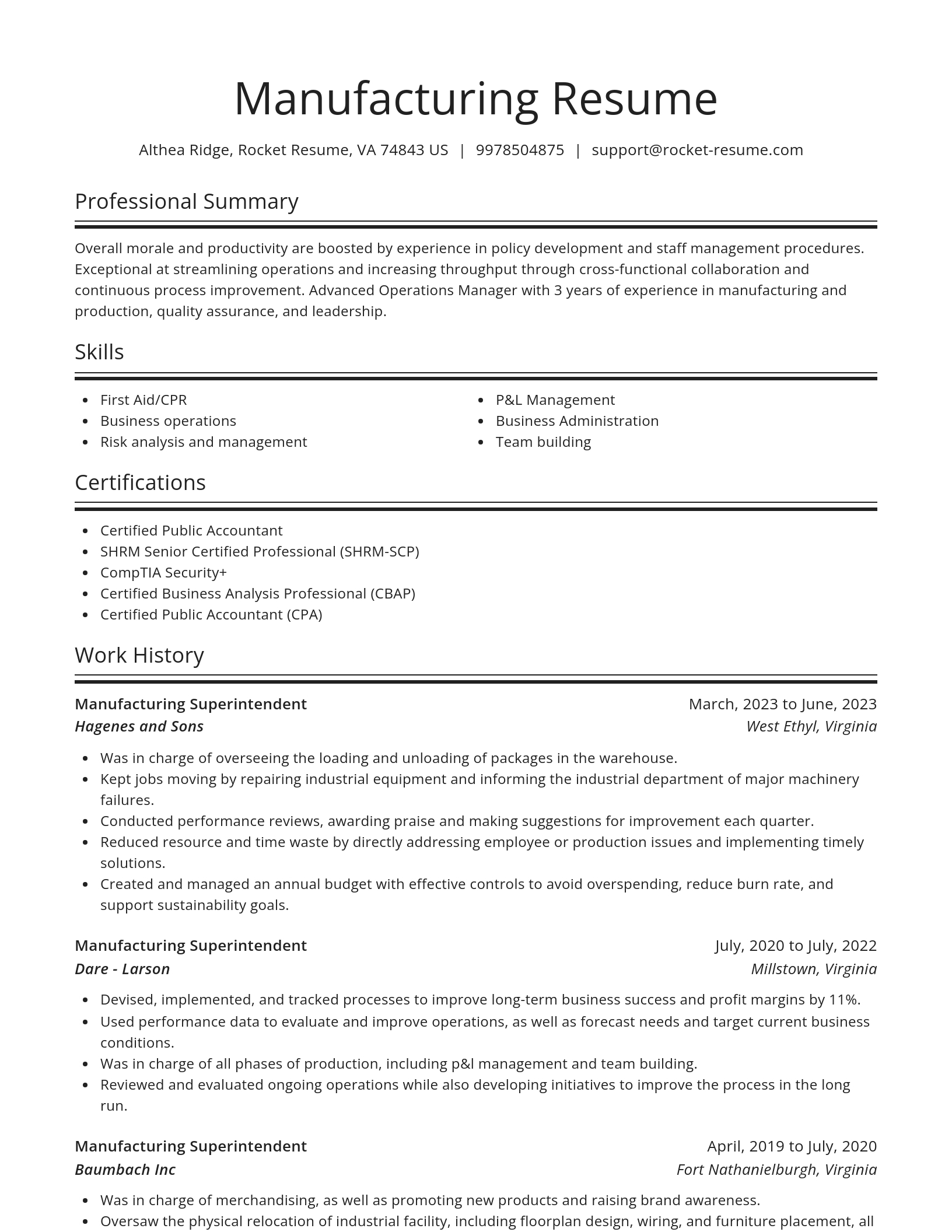 Spotlight resume template