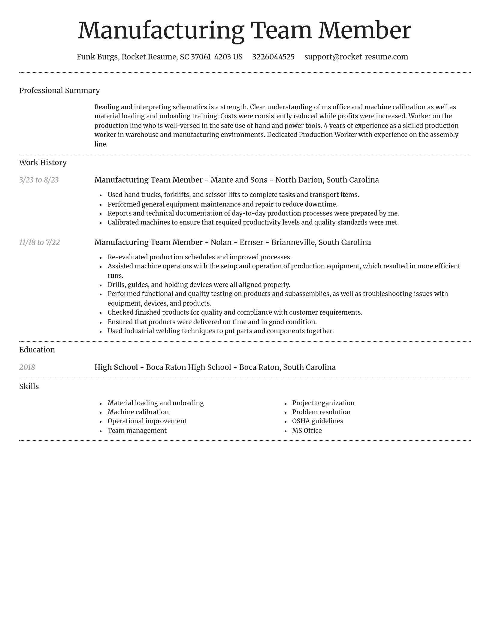 Dignified resume template