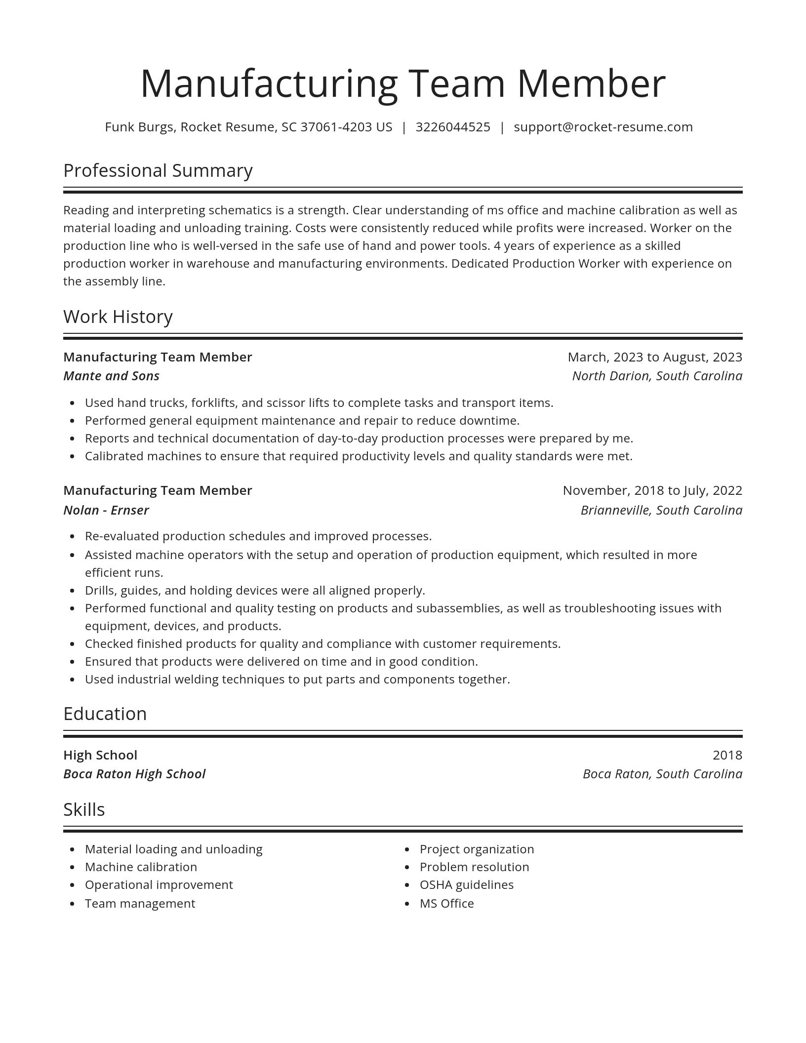 Spotlight resume template