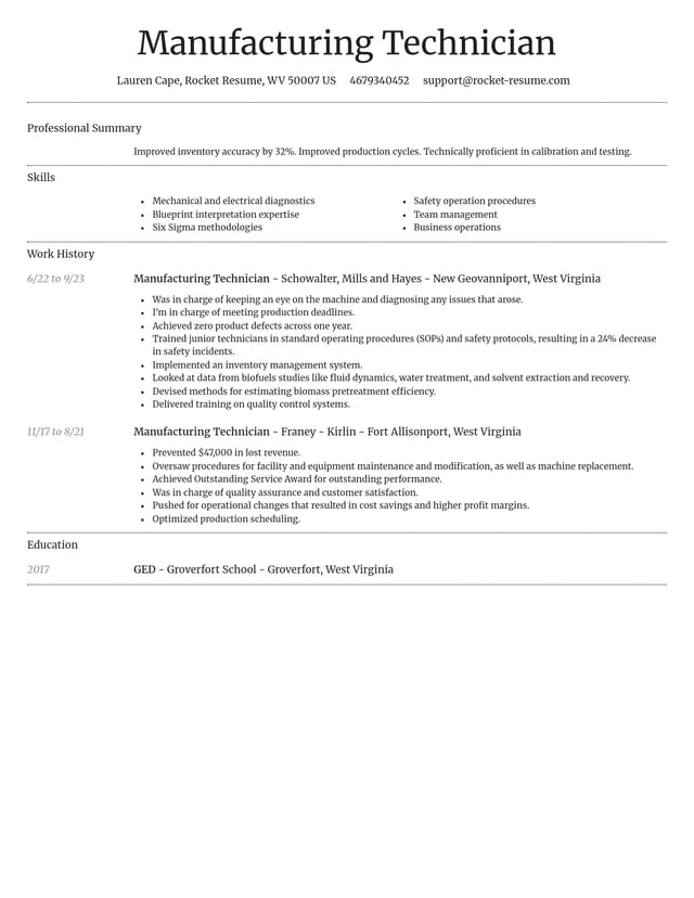 Dignified resume template