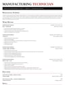 Manufacturing Technician resume template