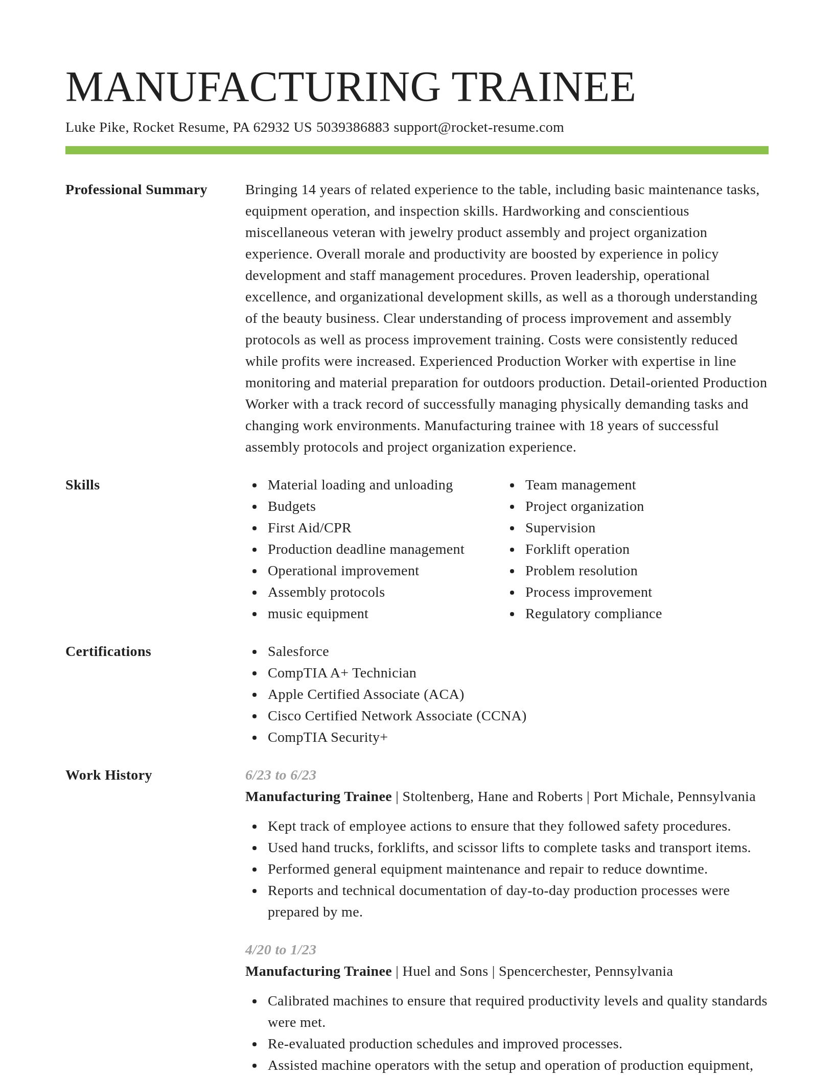 Smart resume template