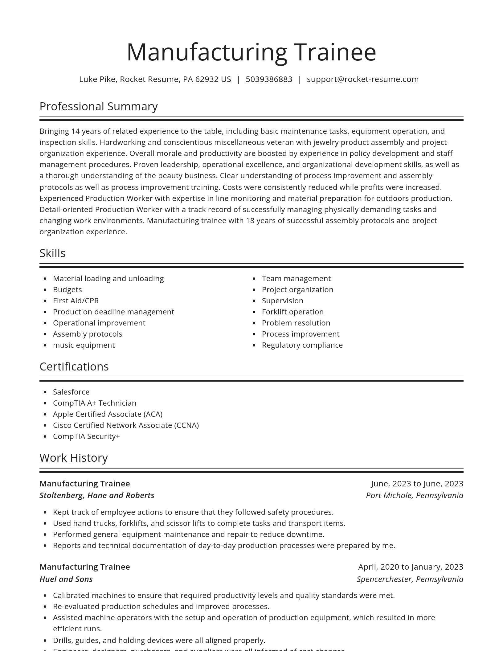 Spotlight resume template