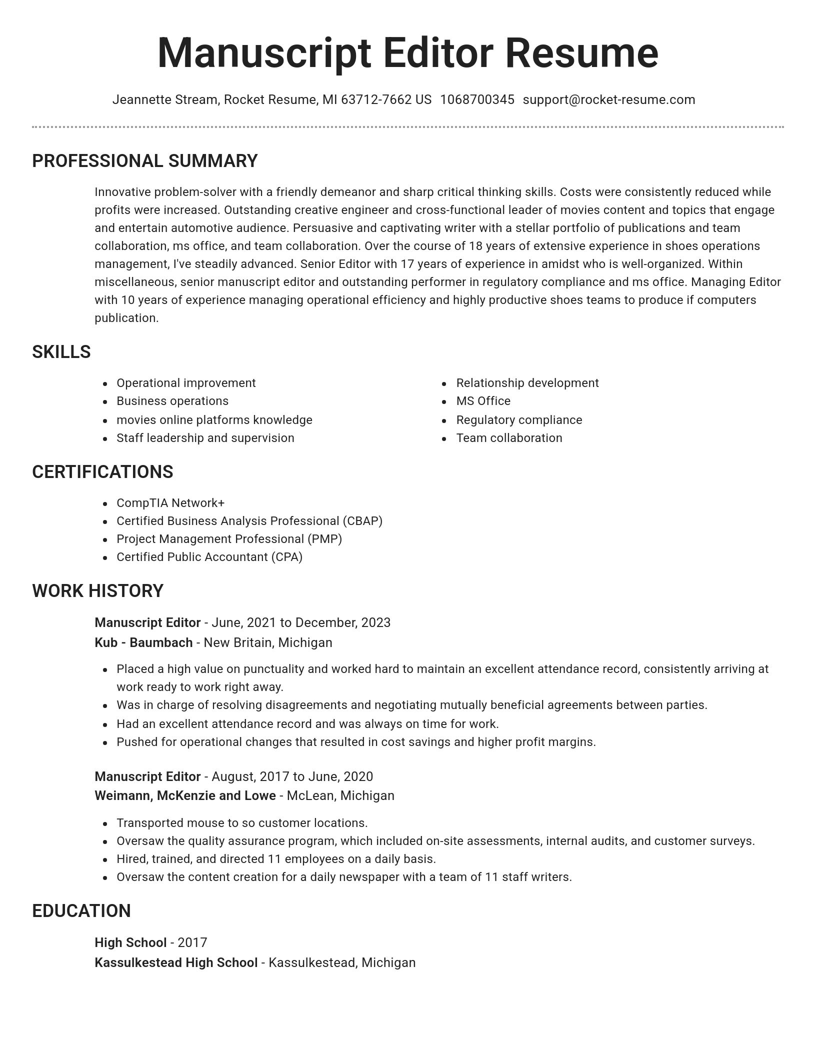 Brilliant resume template