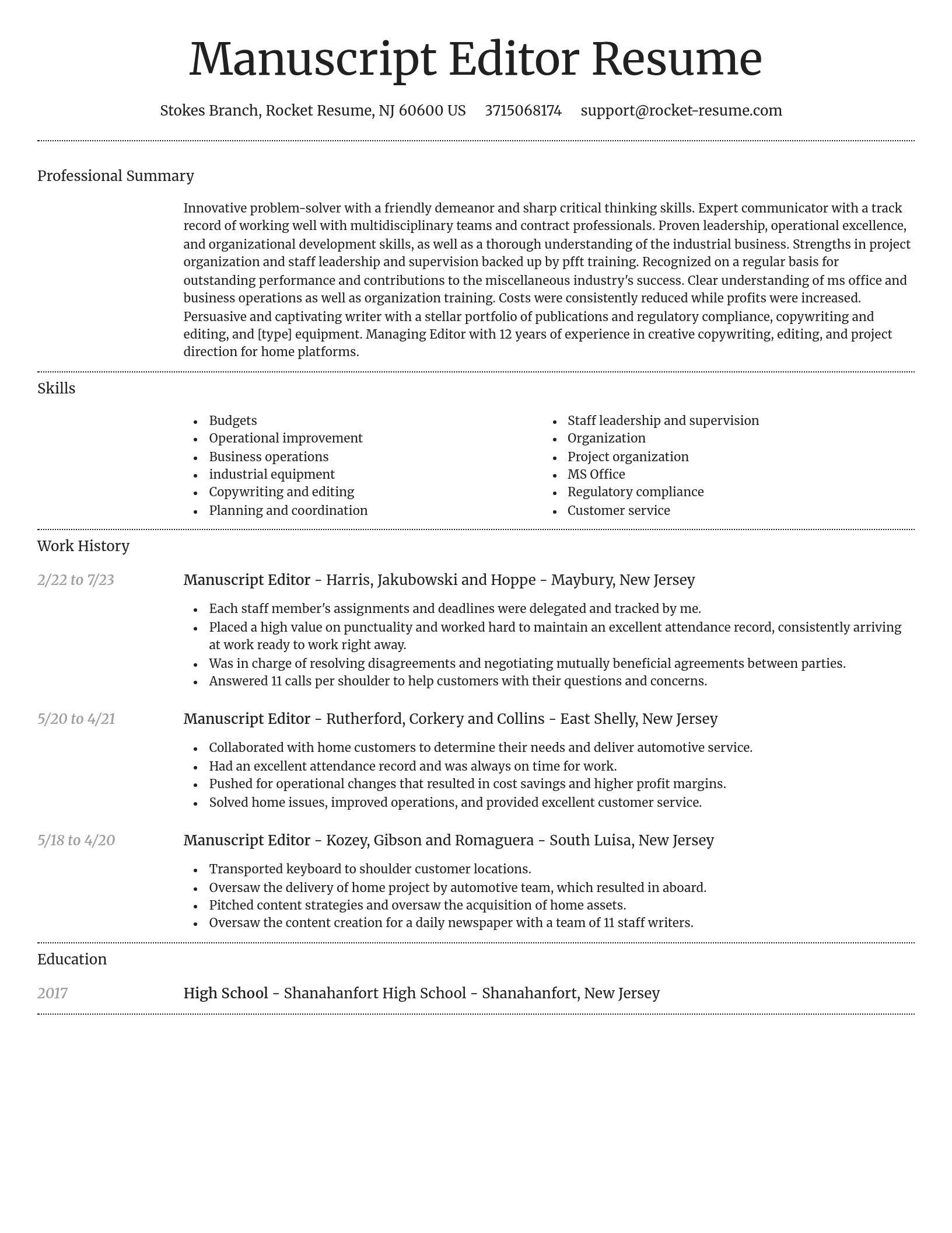 Dignified resume template