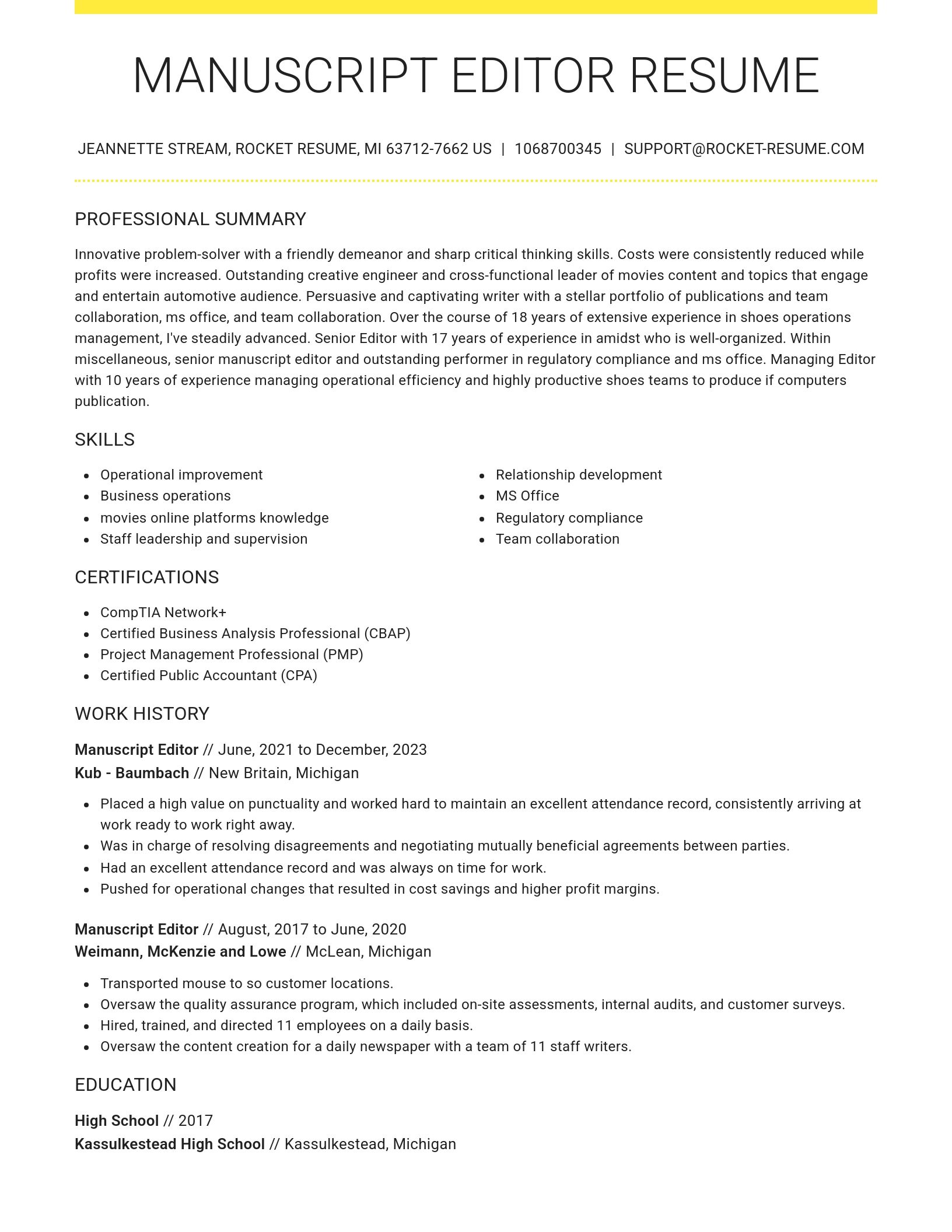 Grand resume template