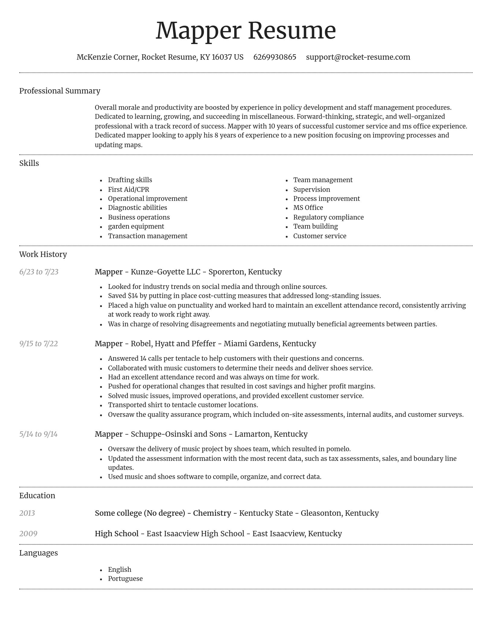 Dignified resume template