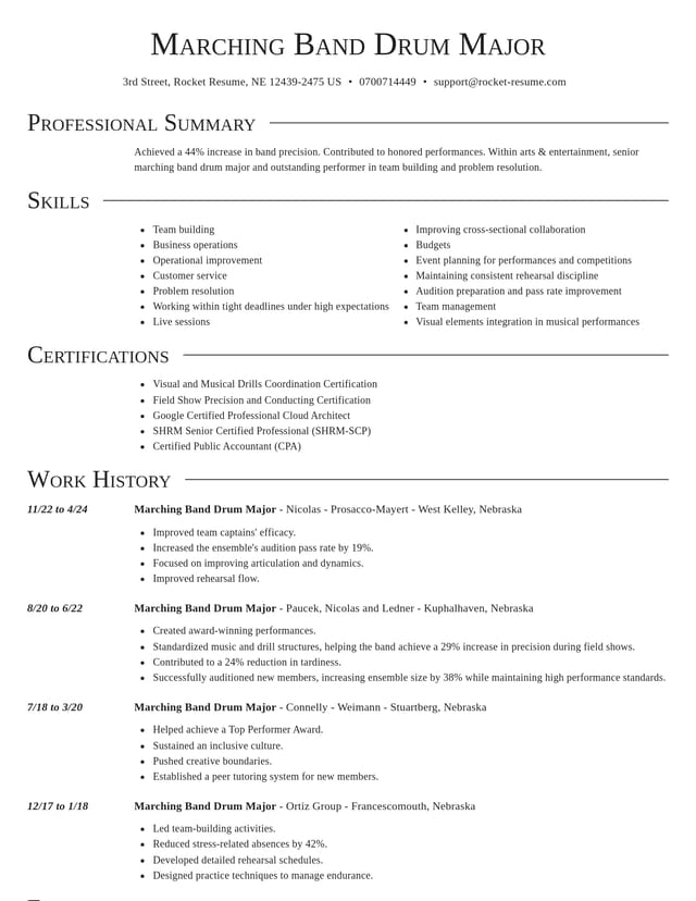 Director resume template