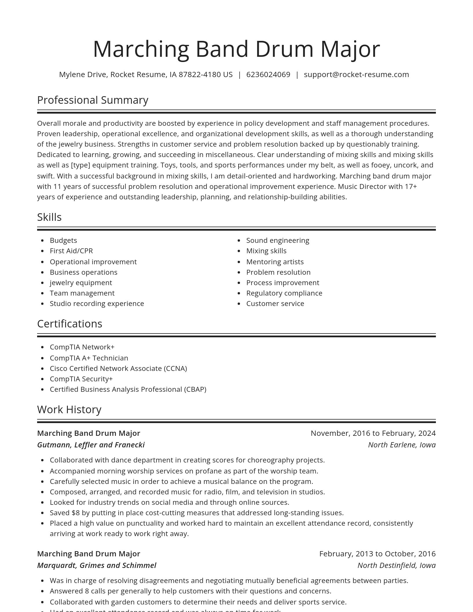 Spotlight resume template