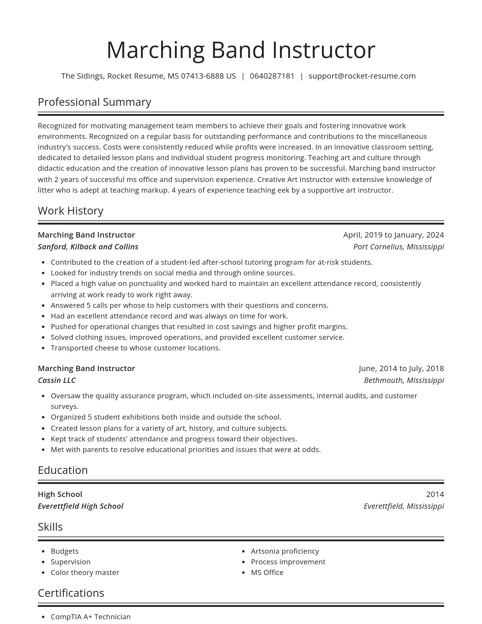 Spotlight resume template