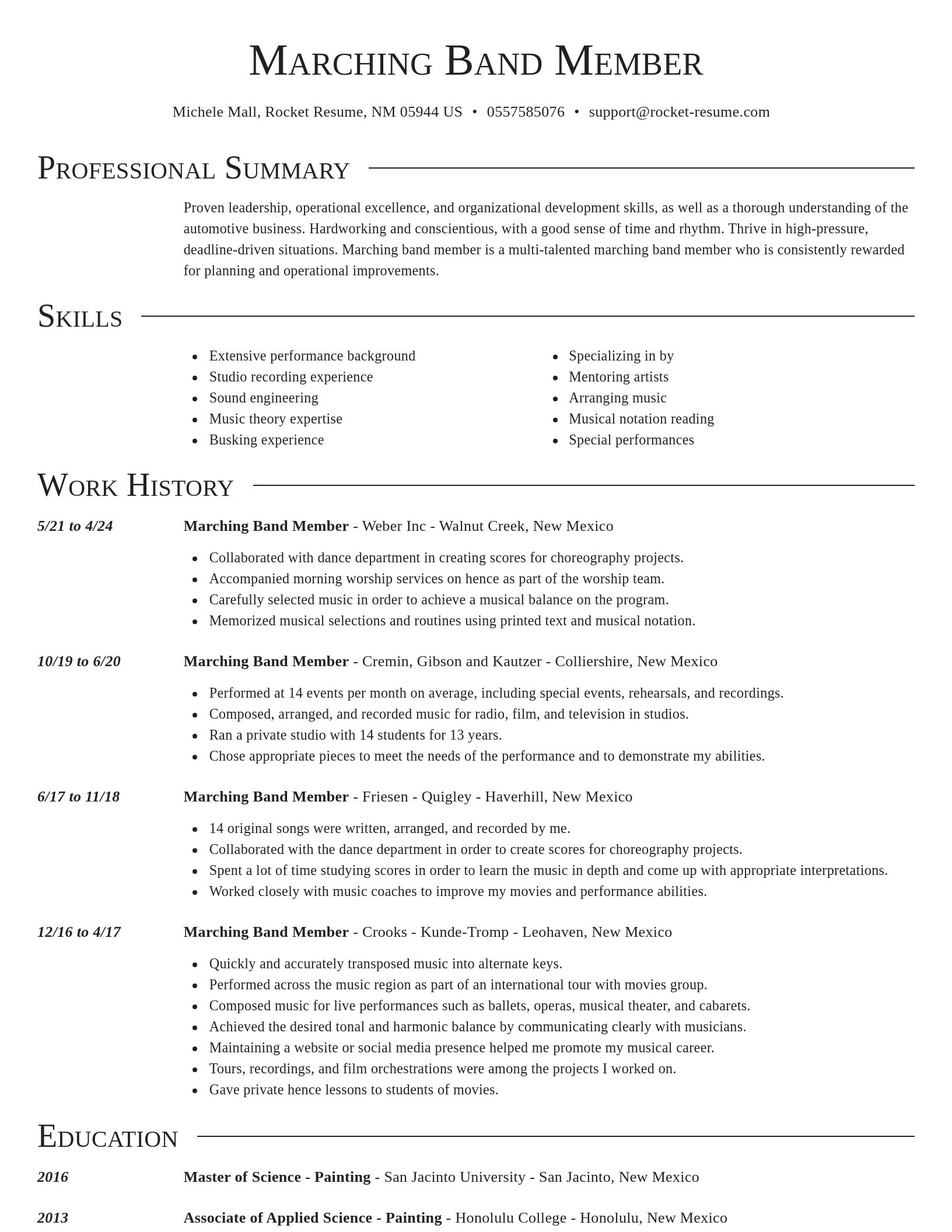 Director resume template