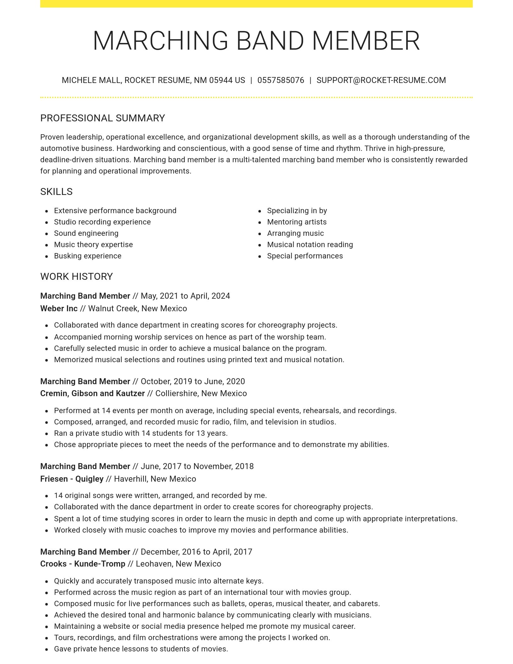 Grand resume template