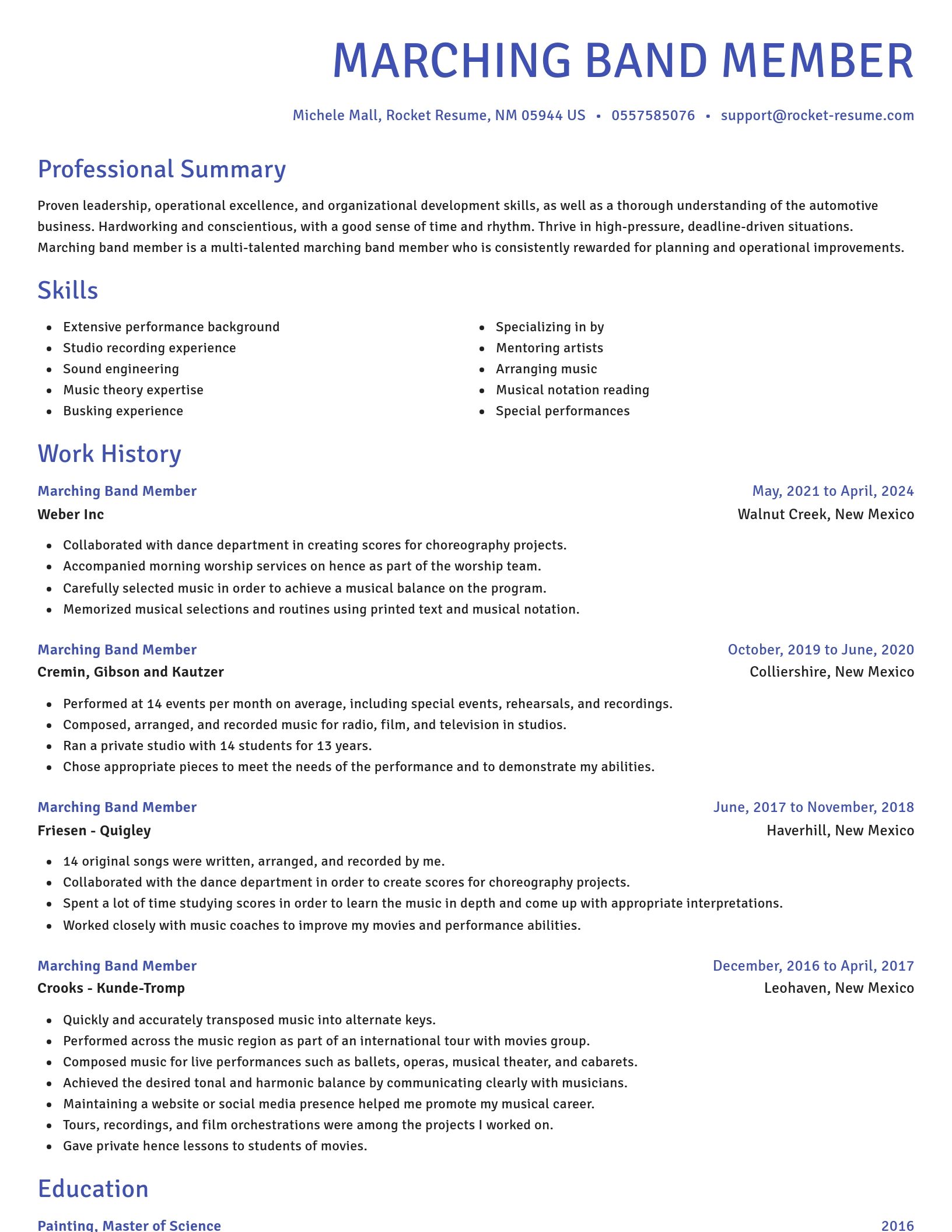 Novel resume template
