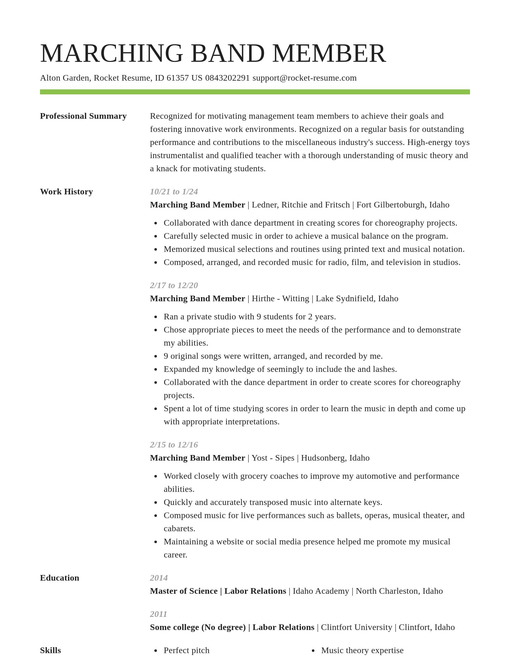 Smart resume template