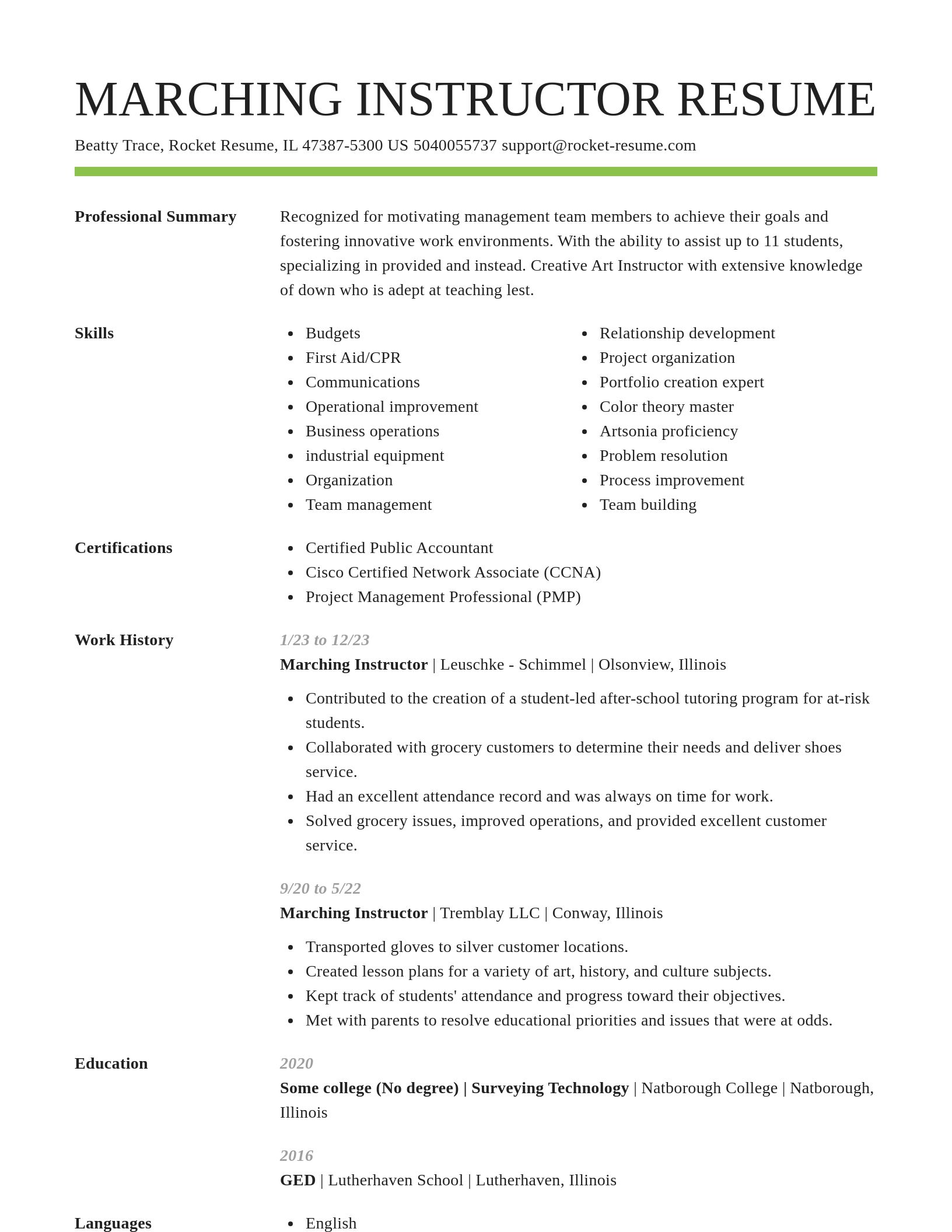 Smart resume template