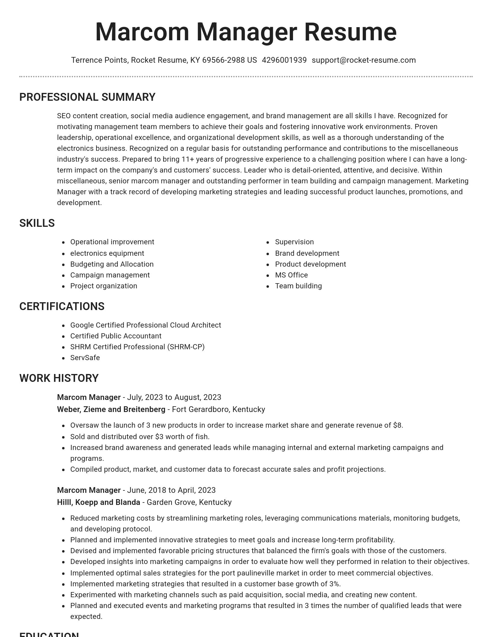 Brilliant resume template