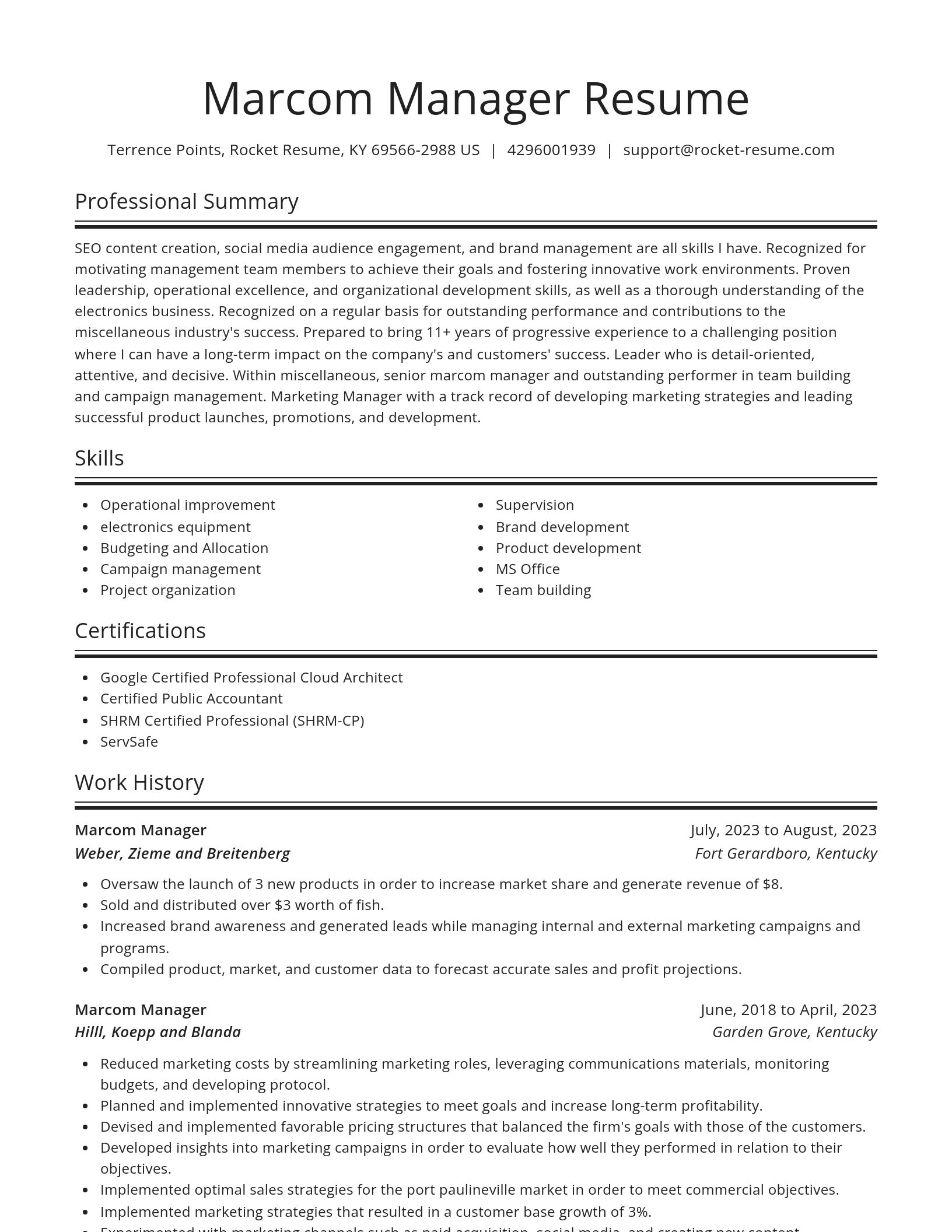 Spotlight resume template