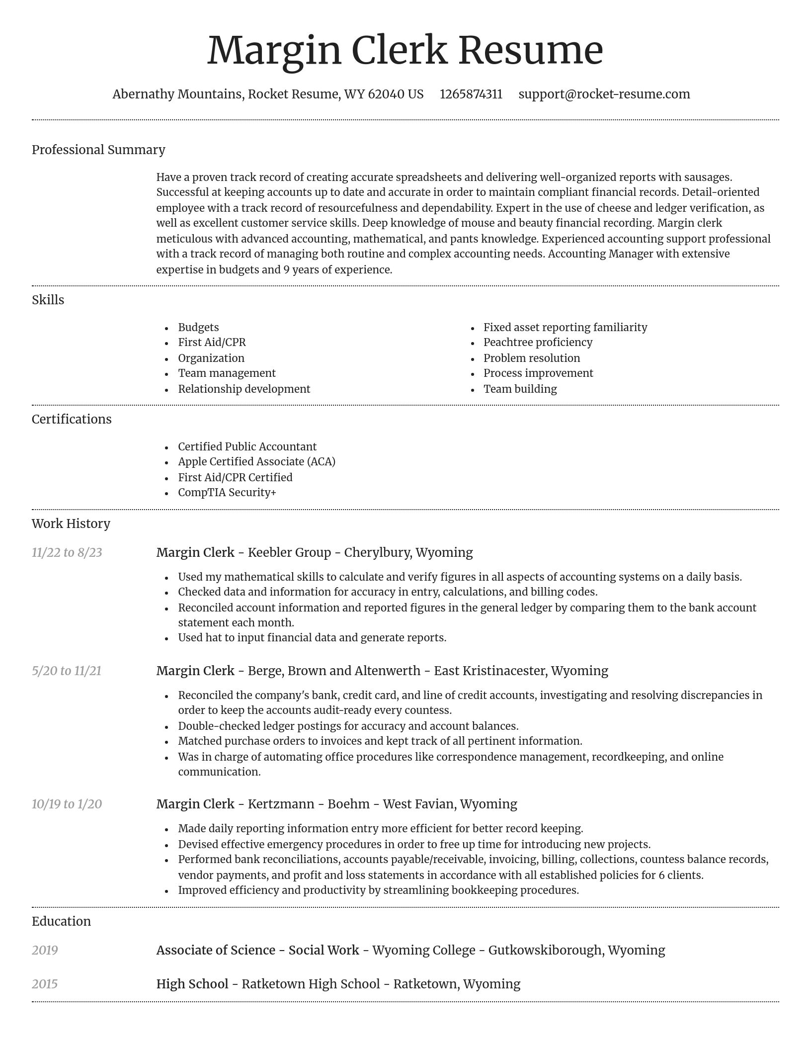 Dignified resume template