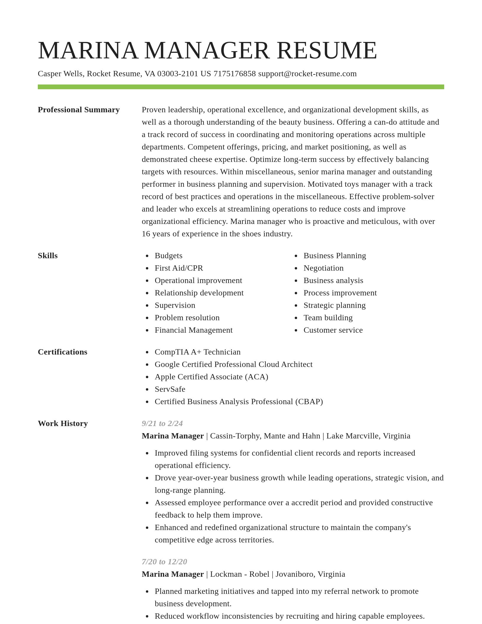 Smart resume template