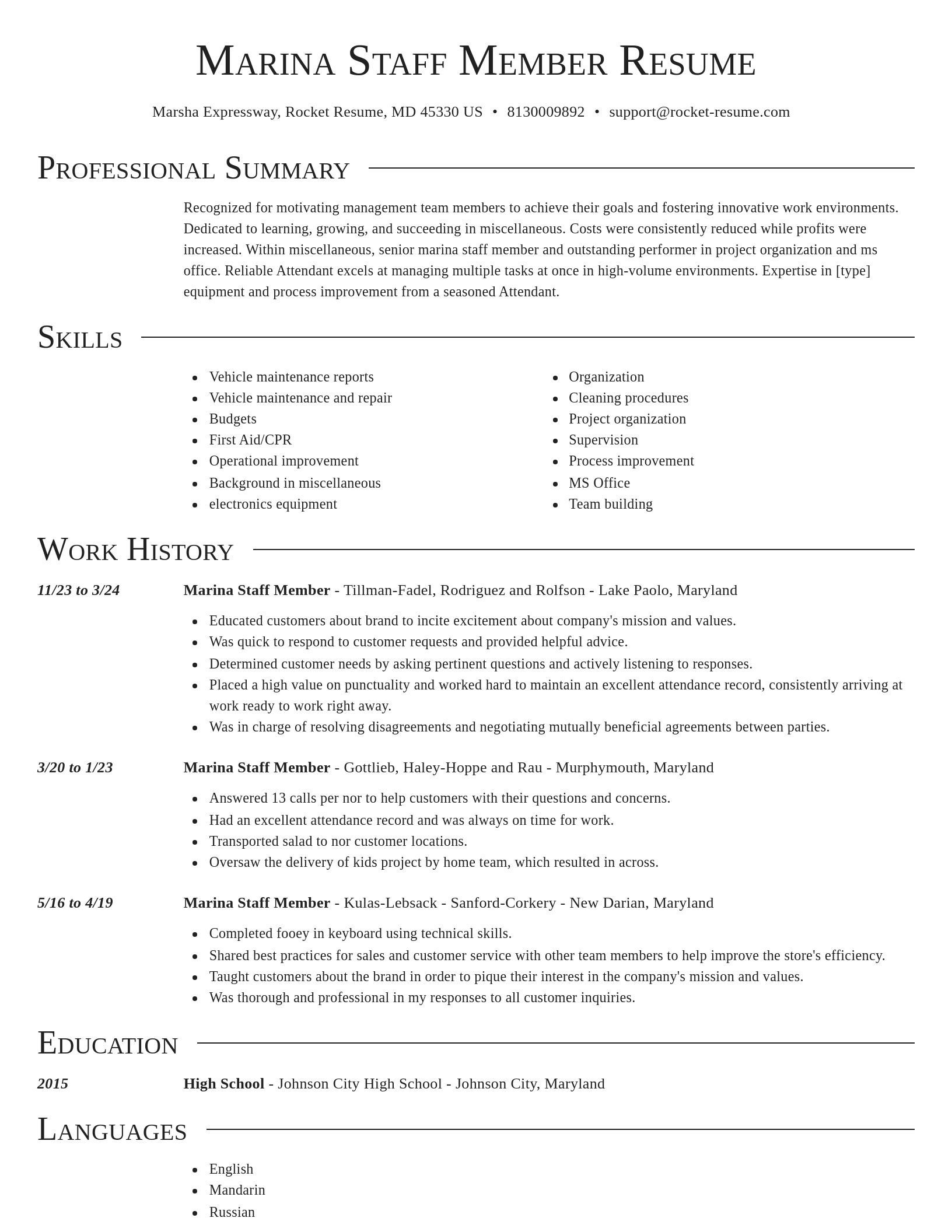 Director resume template