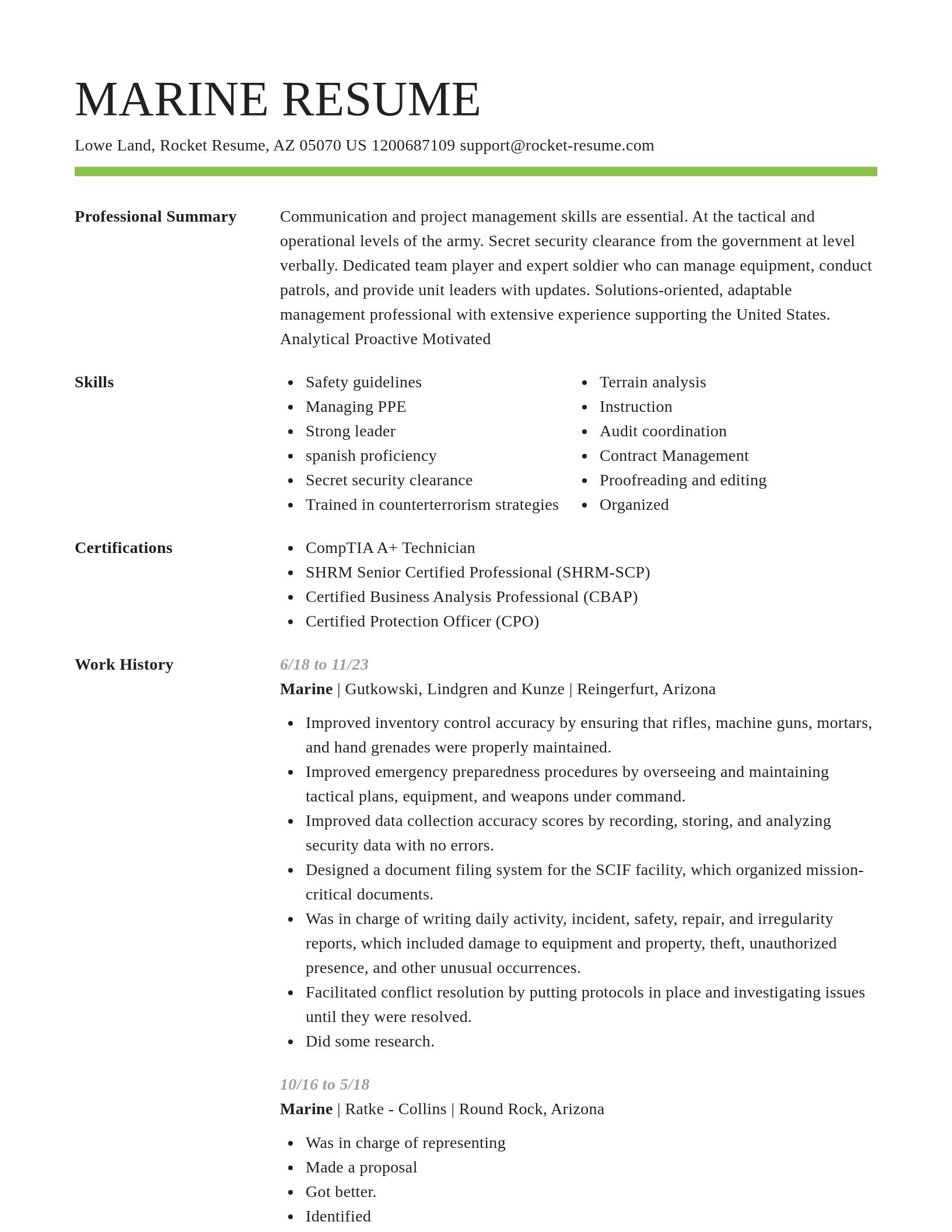 Smart resume template