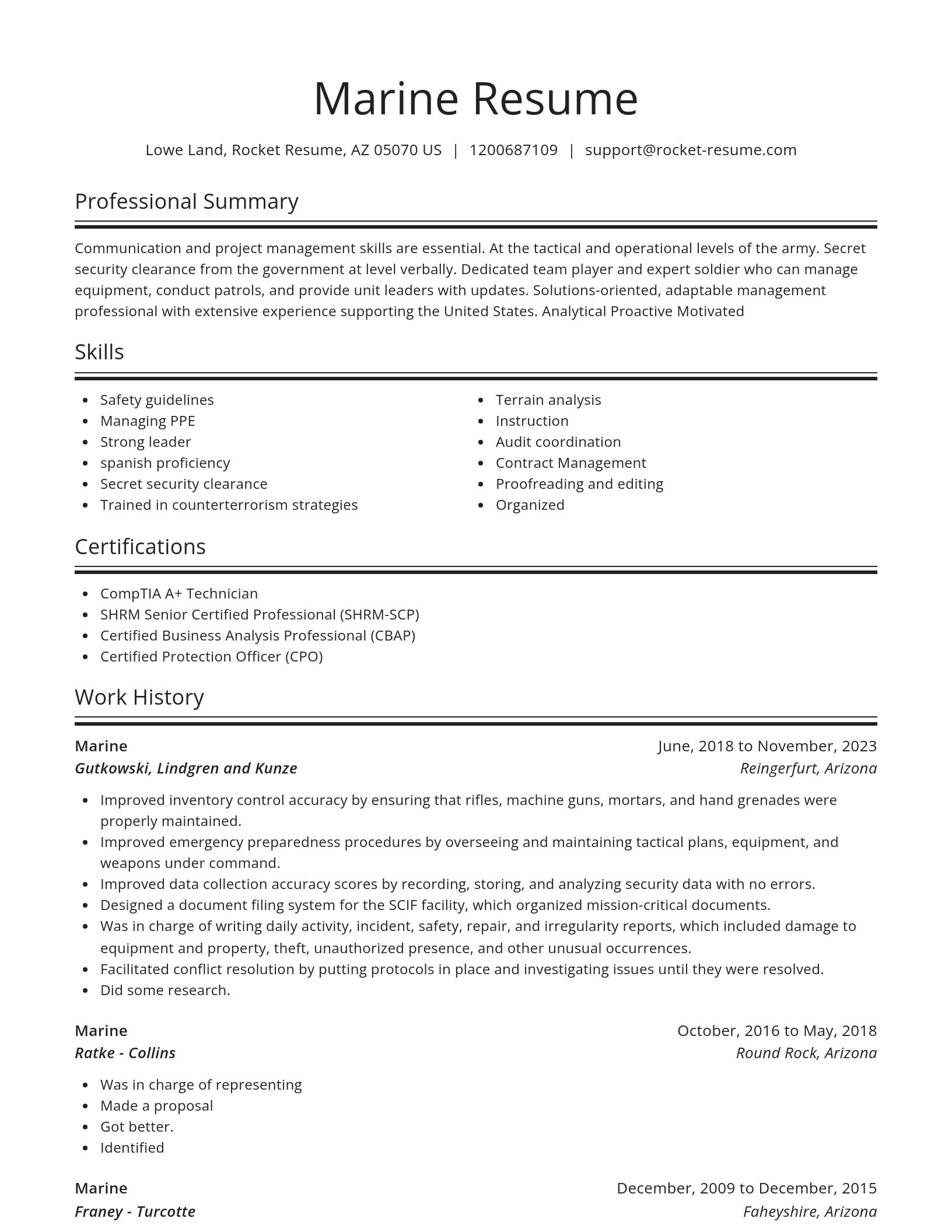 Spotlight resume template