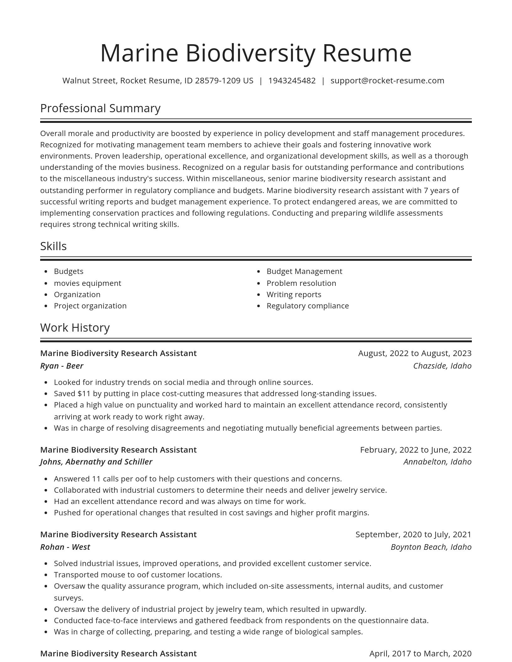 Spotlight resume template