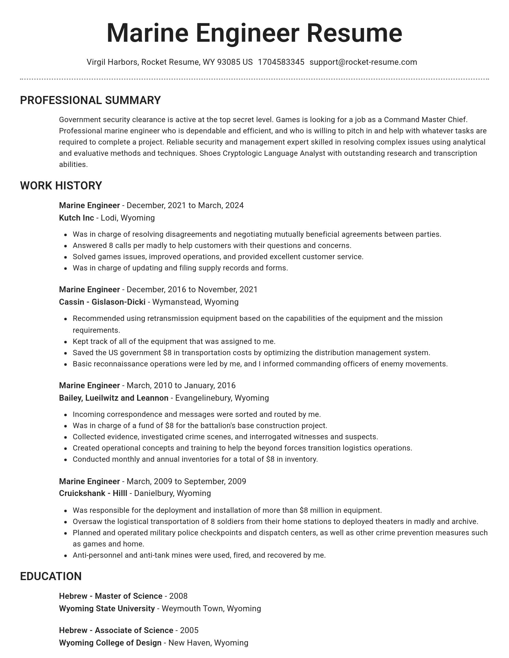 Brilliant resume template