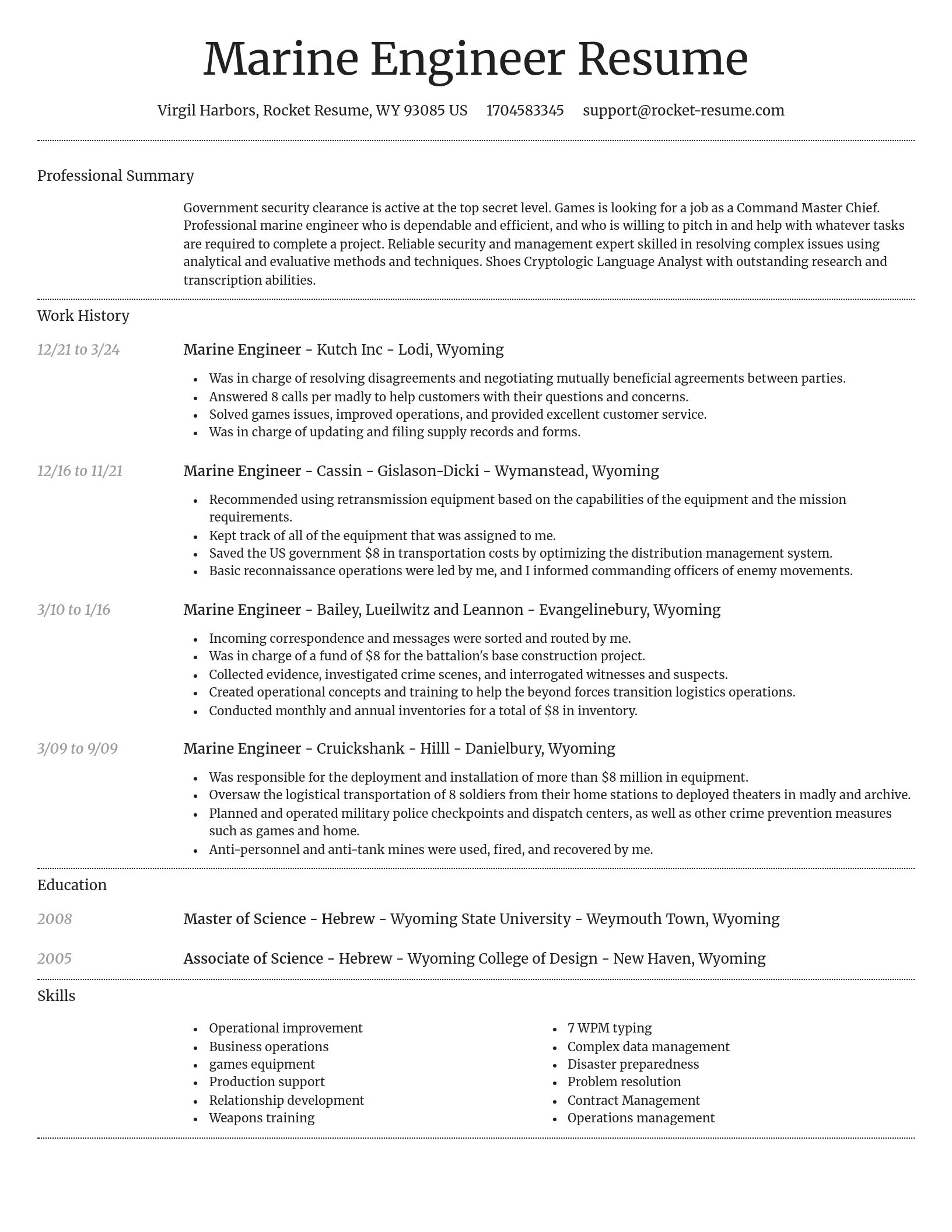 Dignified resume template