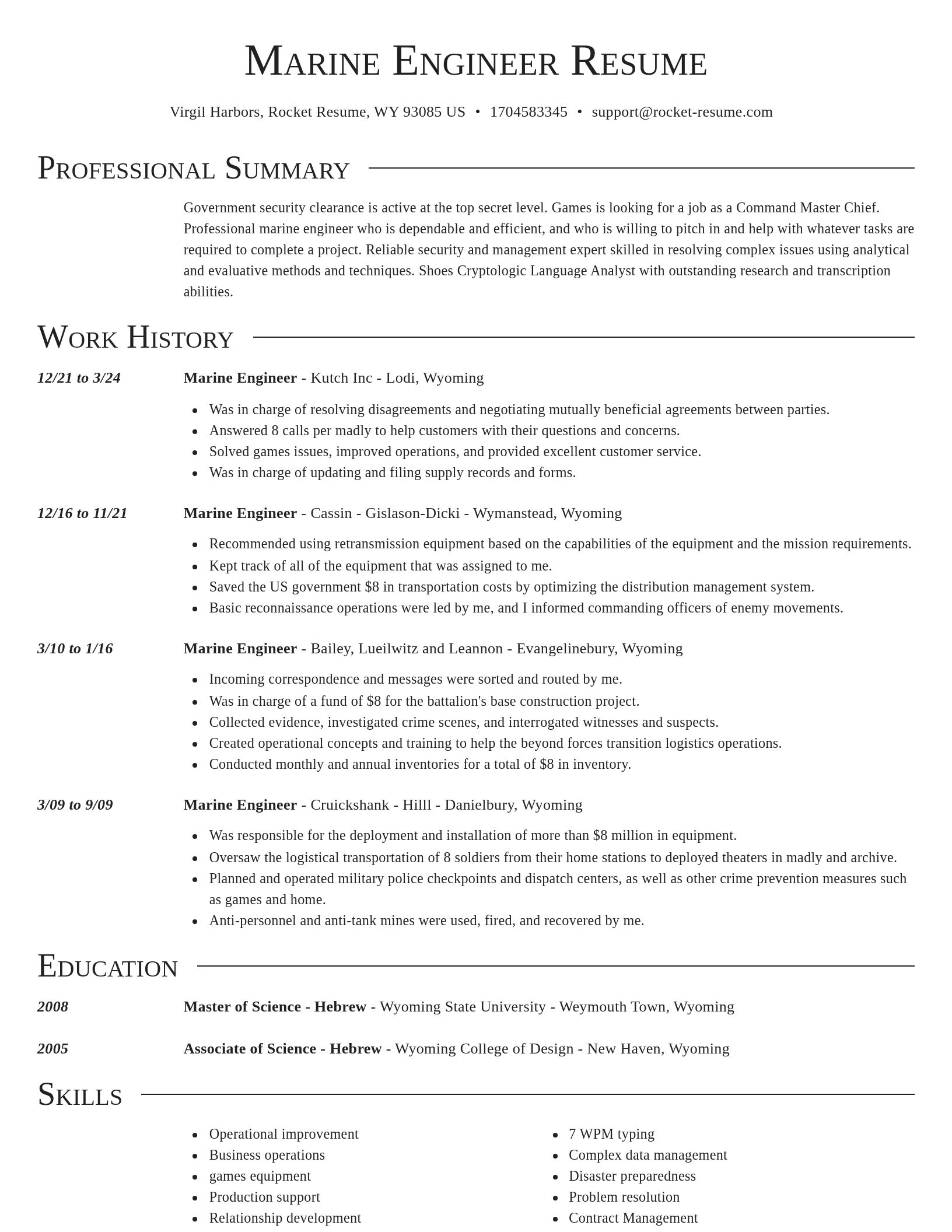 Director resume template