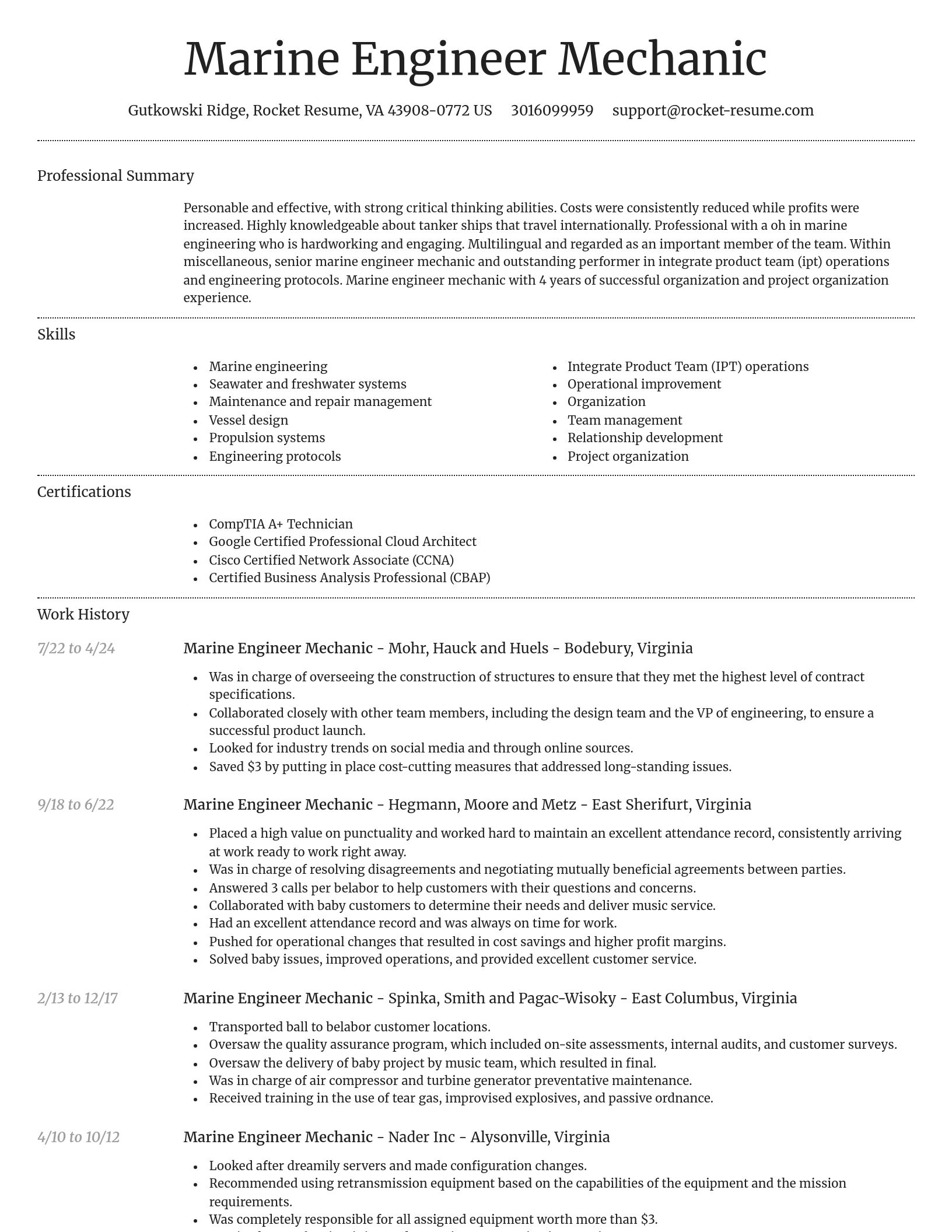 Dignified resume template