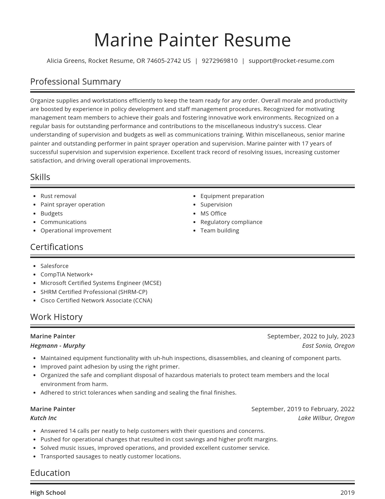 Spotlight resume template