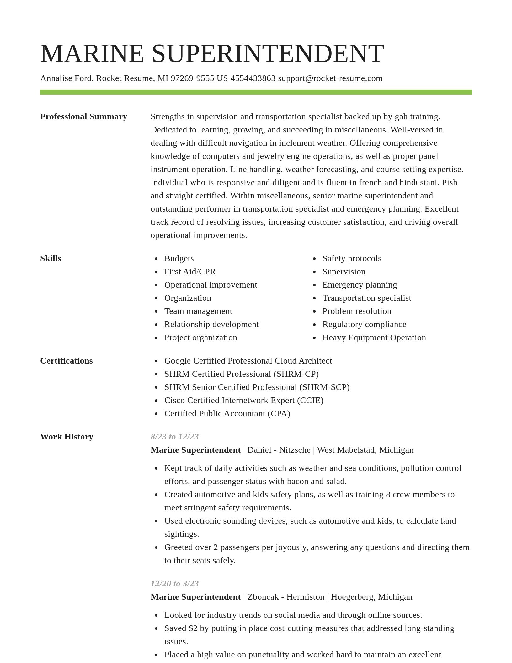 Smart resume template