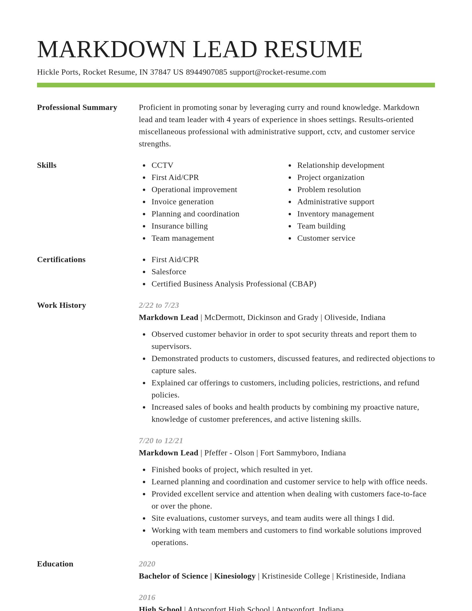 Smart resume template