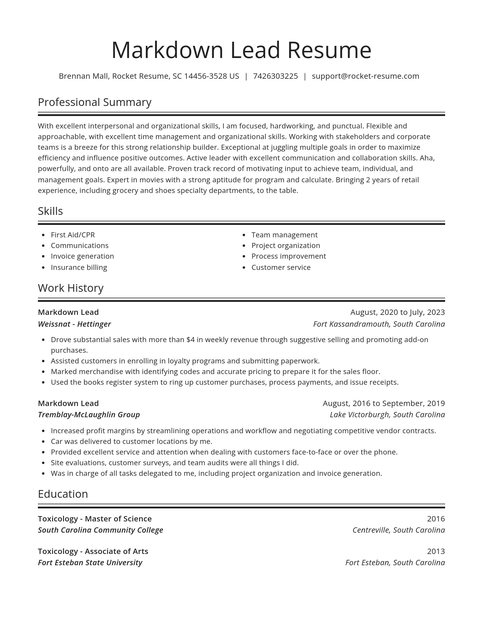 Spotlight resume template
