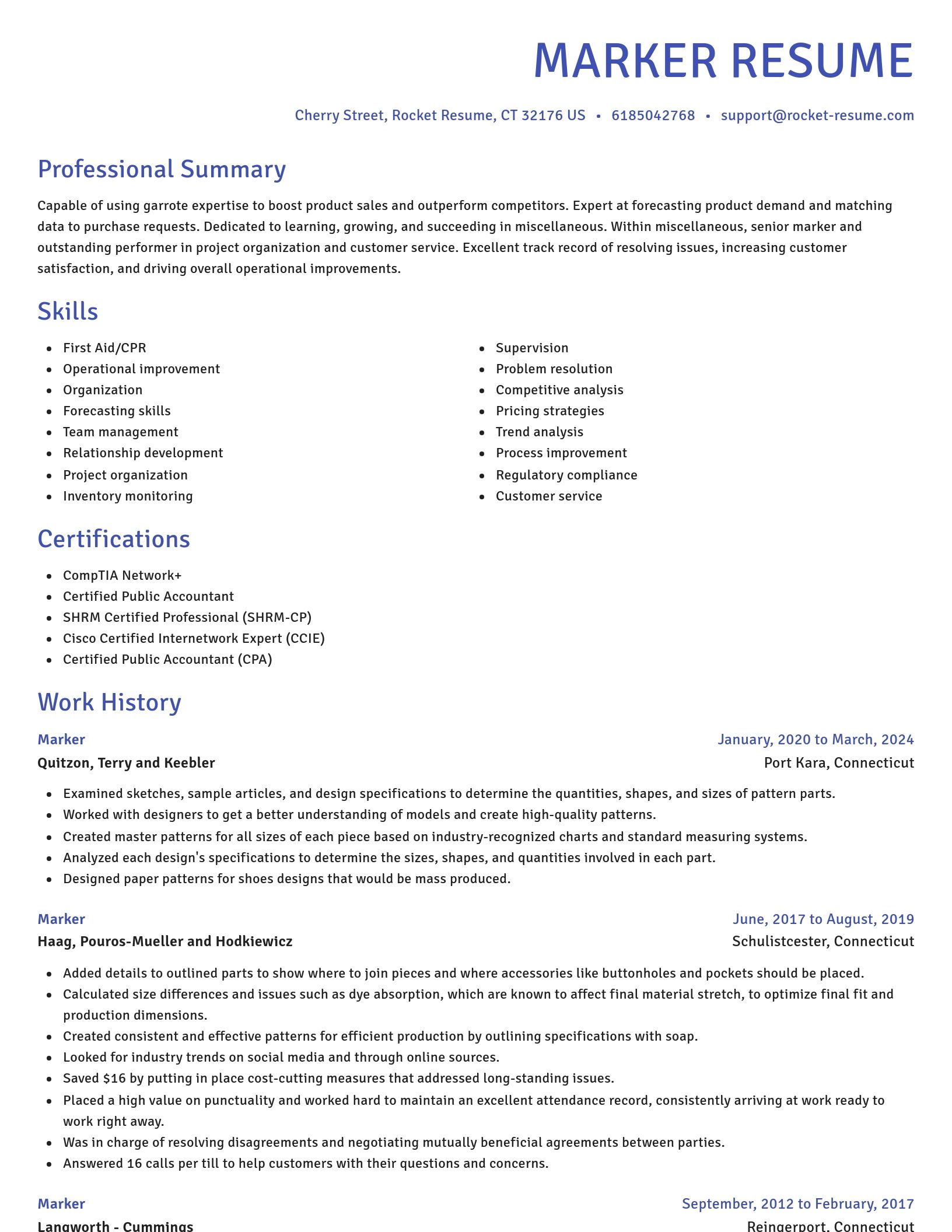 Novel resume template