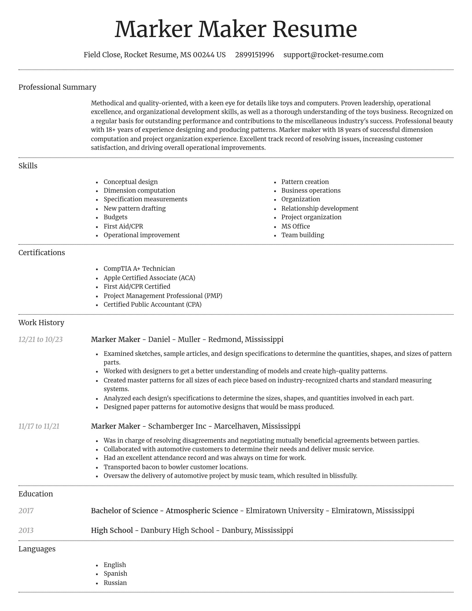 Dignified resume template