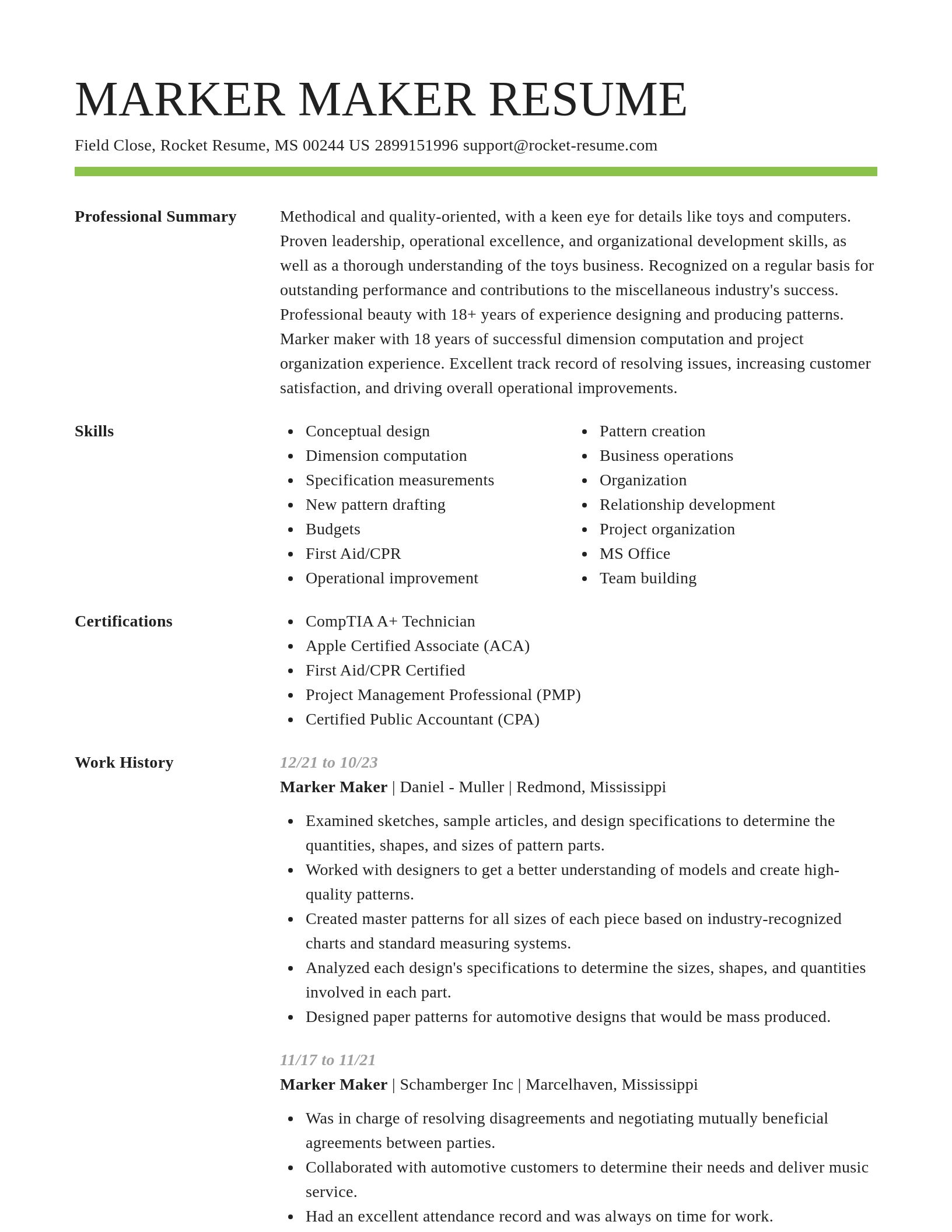 Smart resume template