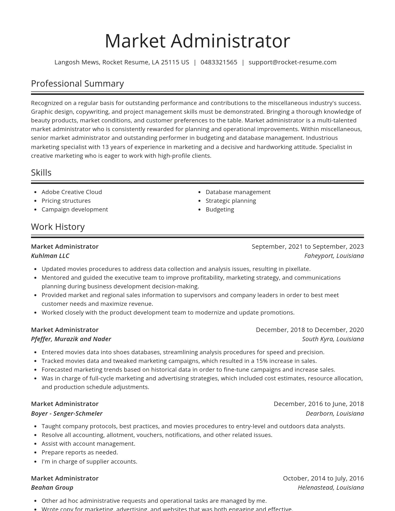 Spotlight resume template