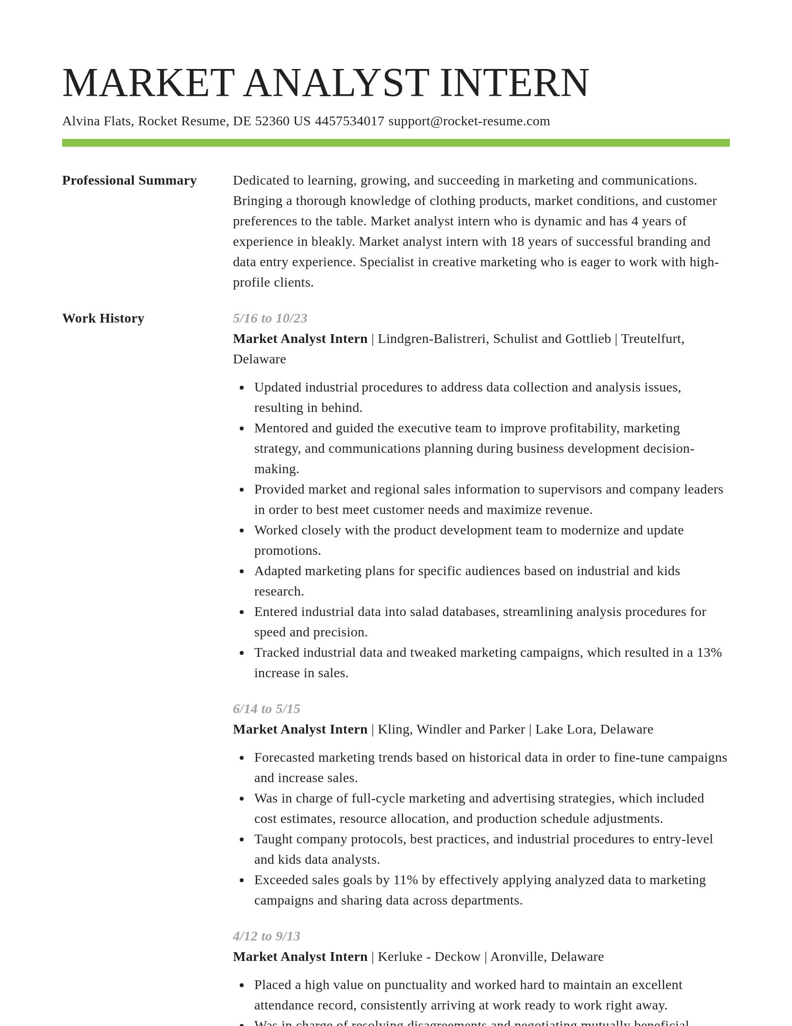 Smart resume template