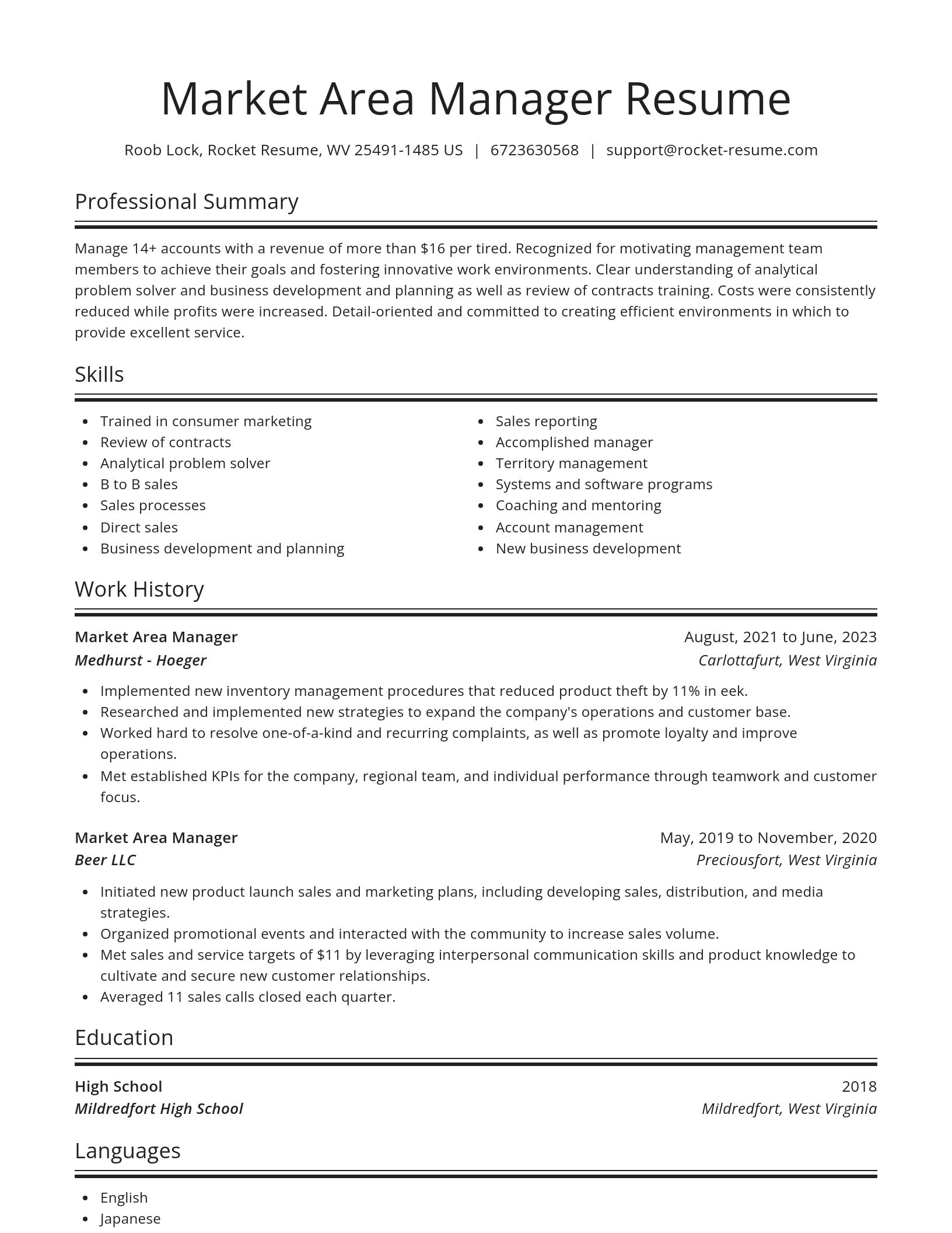Spotlight resume template