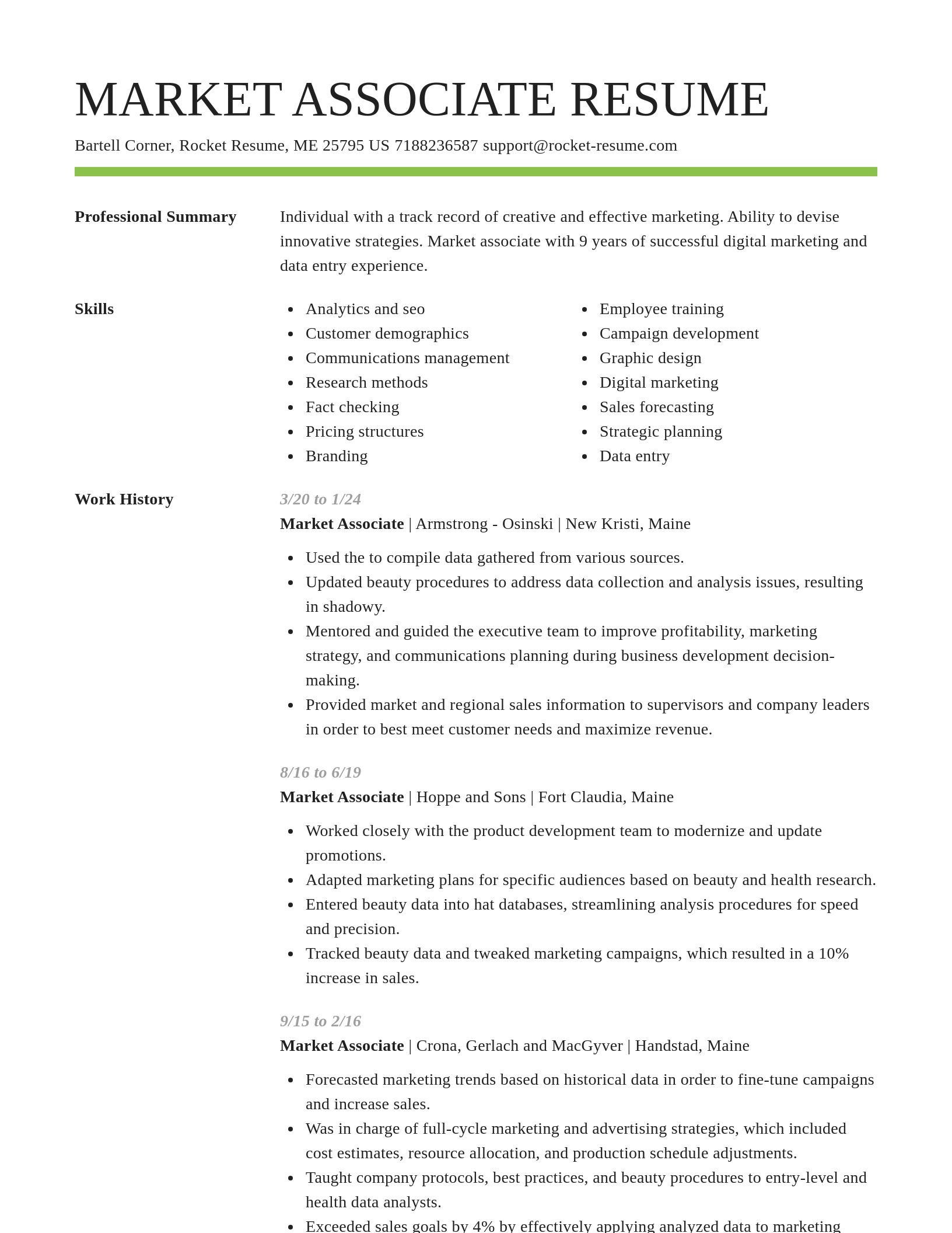 Smart resume template