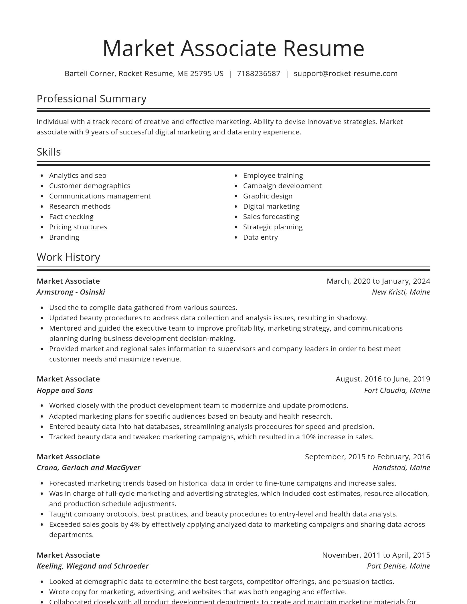 Spotlight resume template