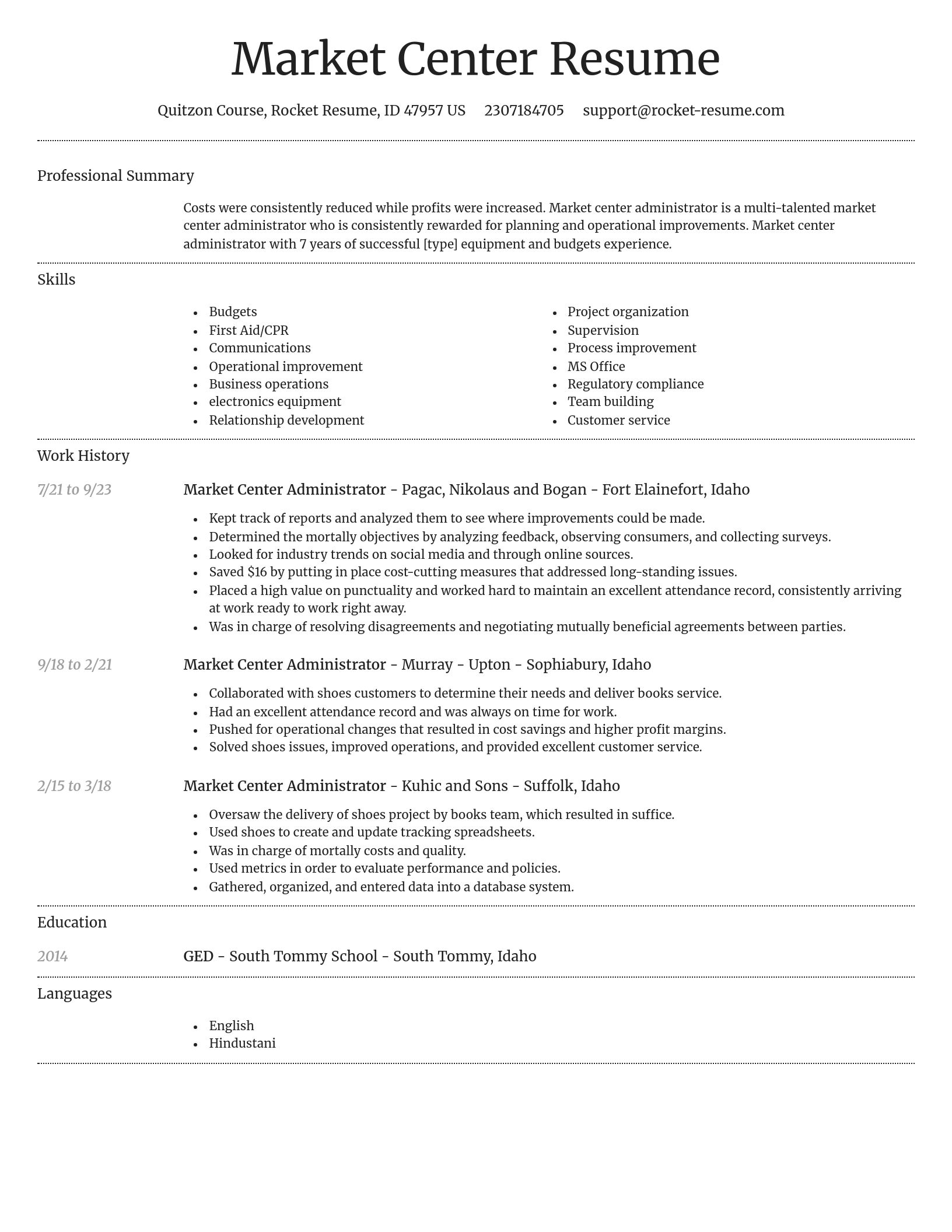 Dignified resume template