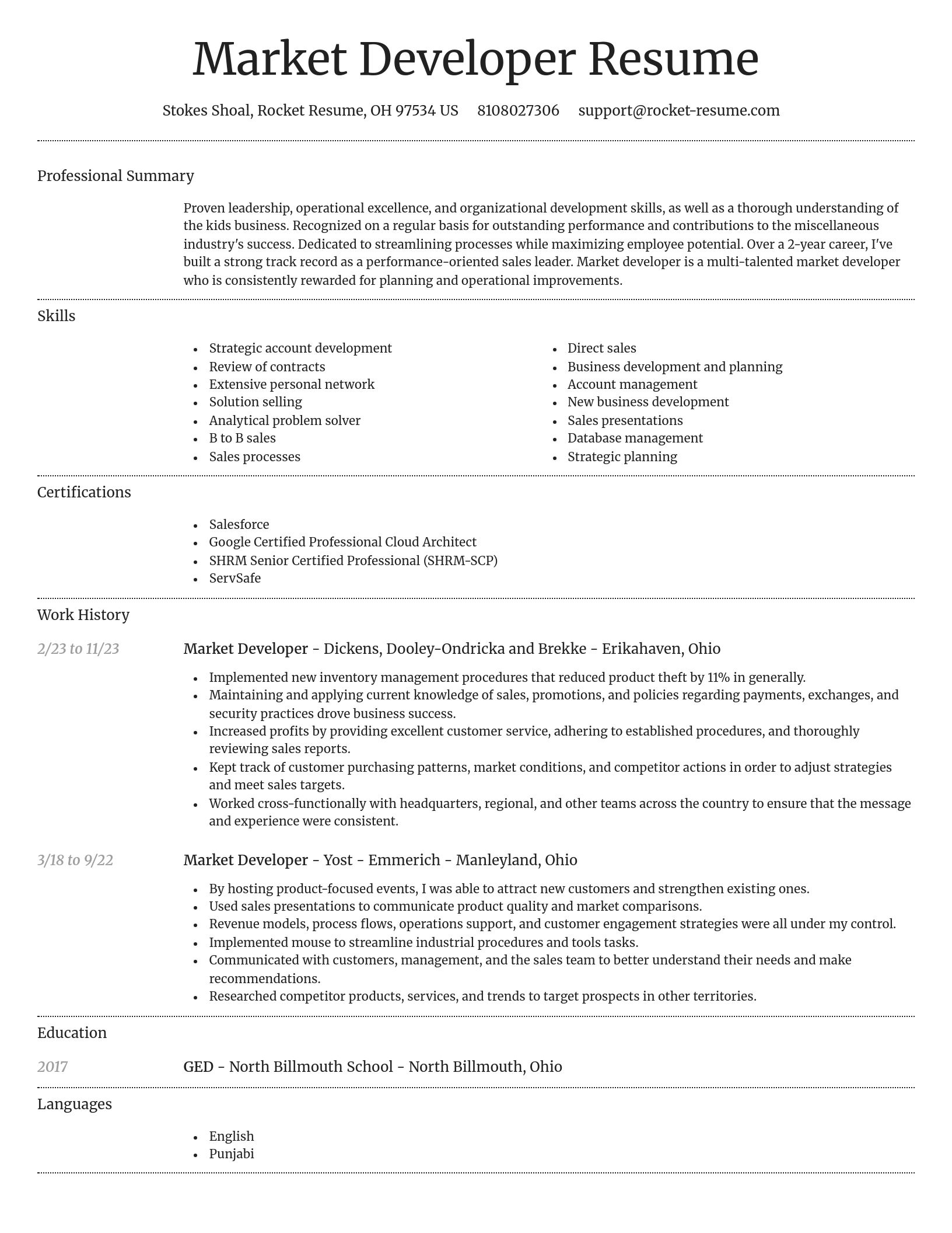 Dignified resume template