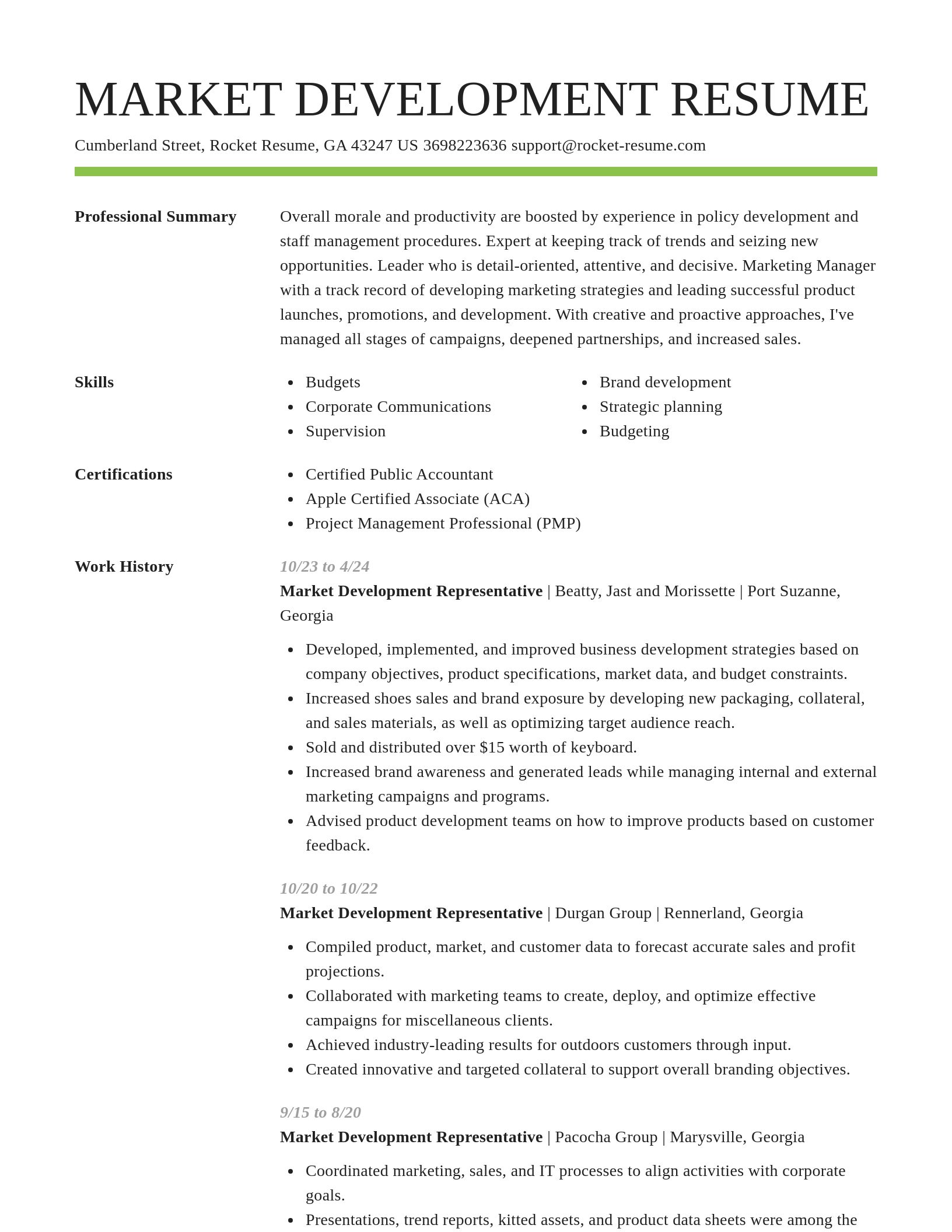Smart resume template