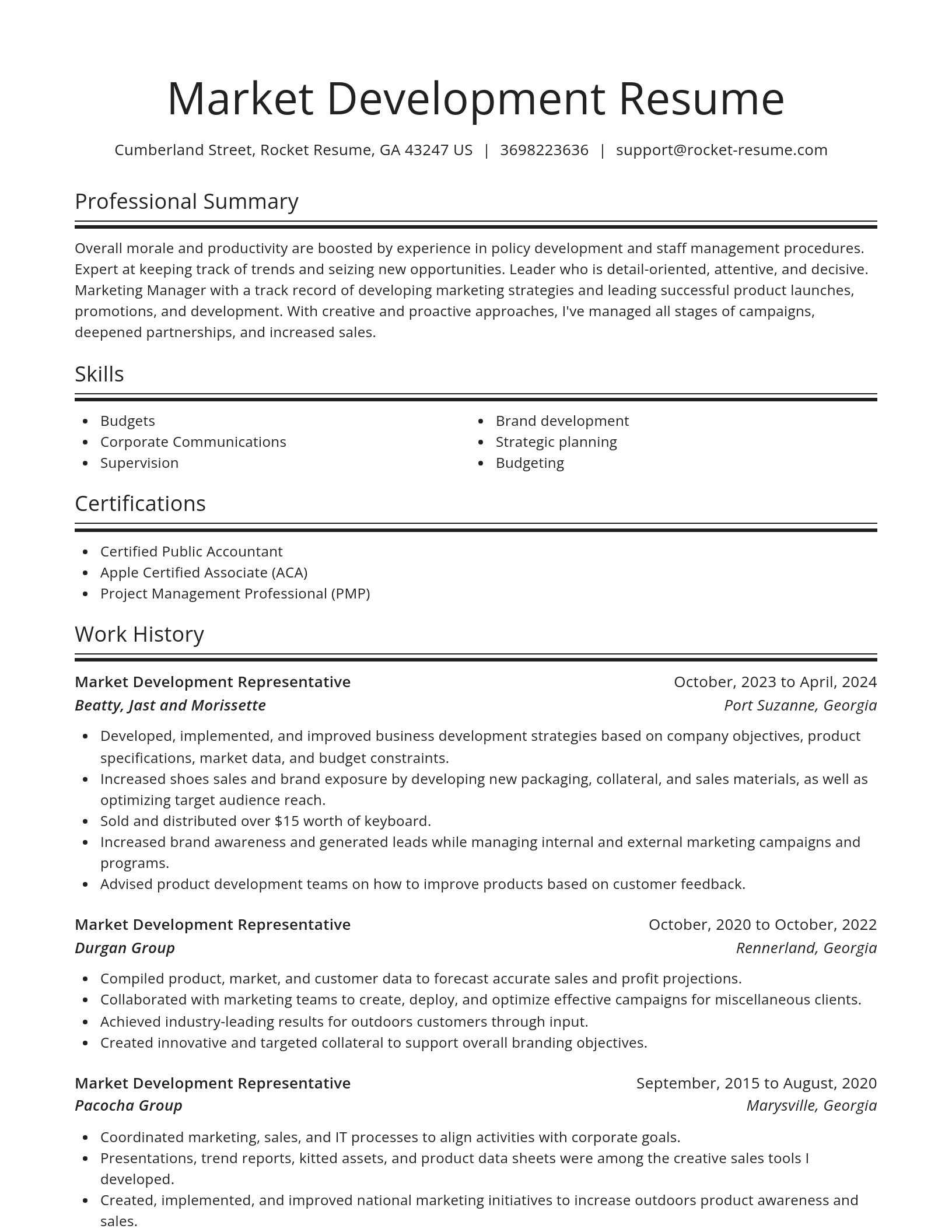 Spotlight resume template