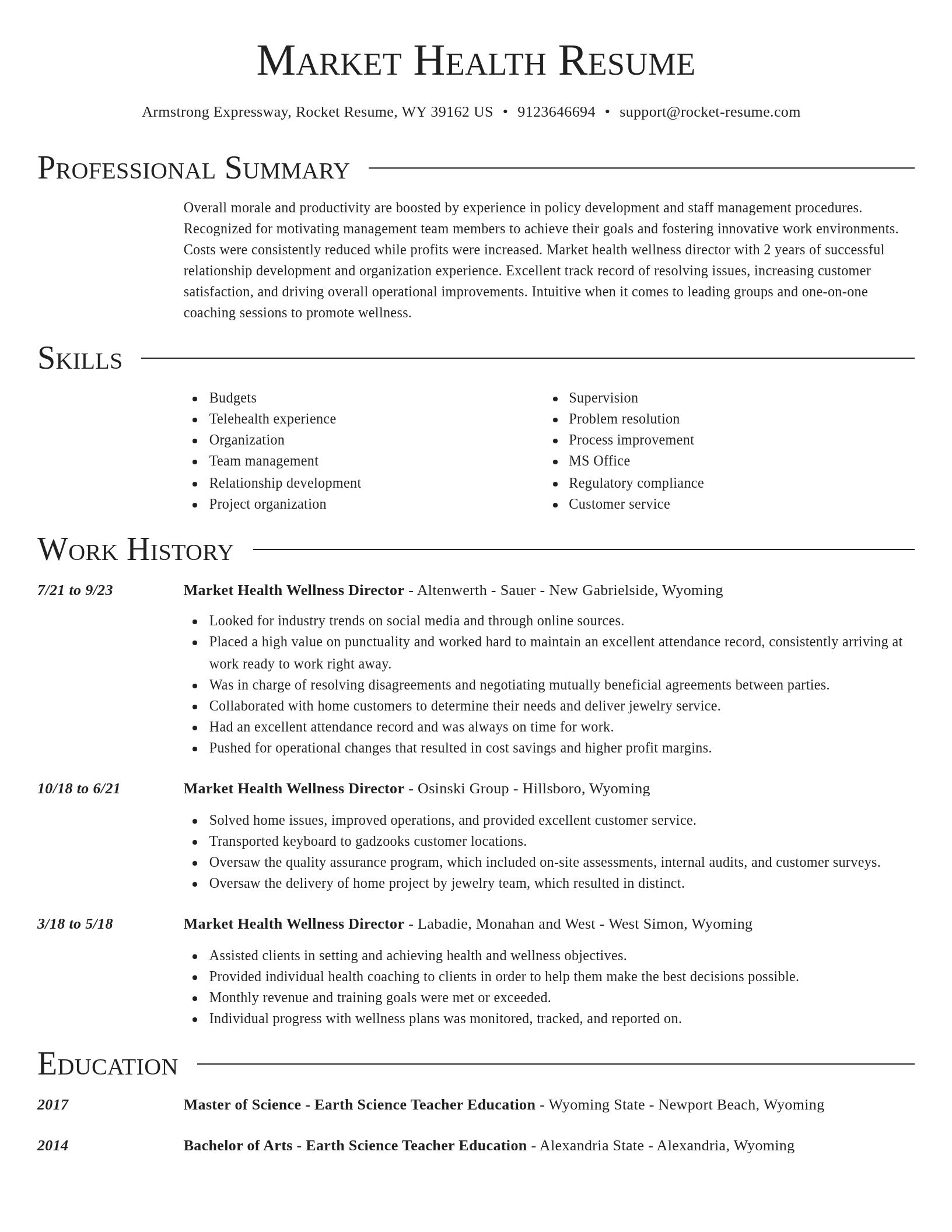 Director resume template