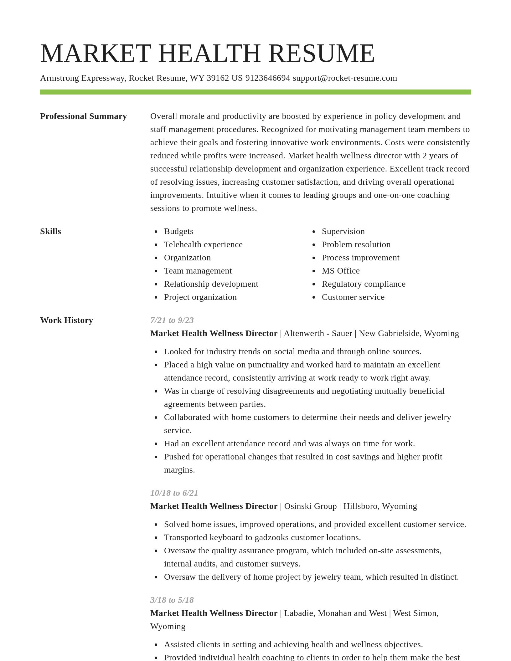 Smart resume template